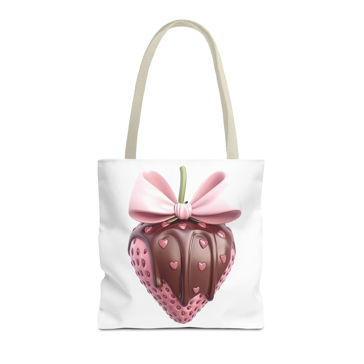🍓 Chocolate-Dipped Strawberry Tote Bag – Sweet, Romantic & Practical 🍫