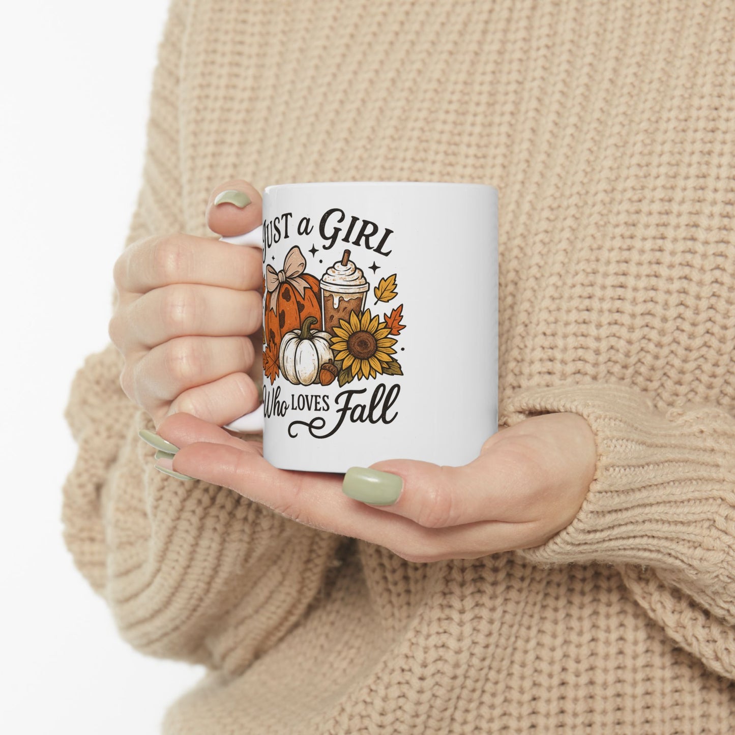 🍂🎃 Just a Girl Who Loves Fall – Cozy Autumn Ceramic Cup ✨☕