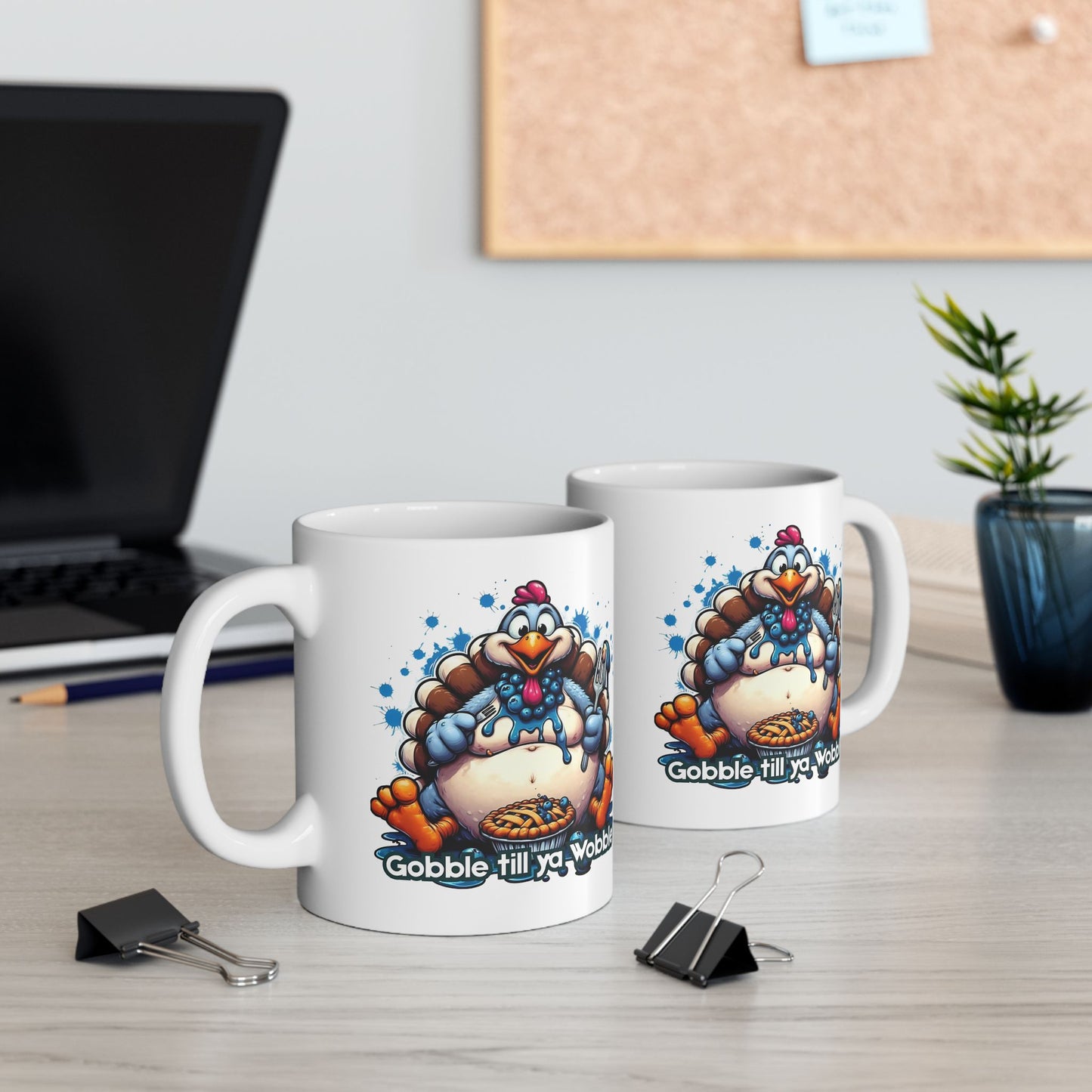 🦃🥧 Gobble Till Ya Wobble Mug – Funny Thanksgiving Coffee Cup ☕🍂
