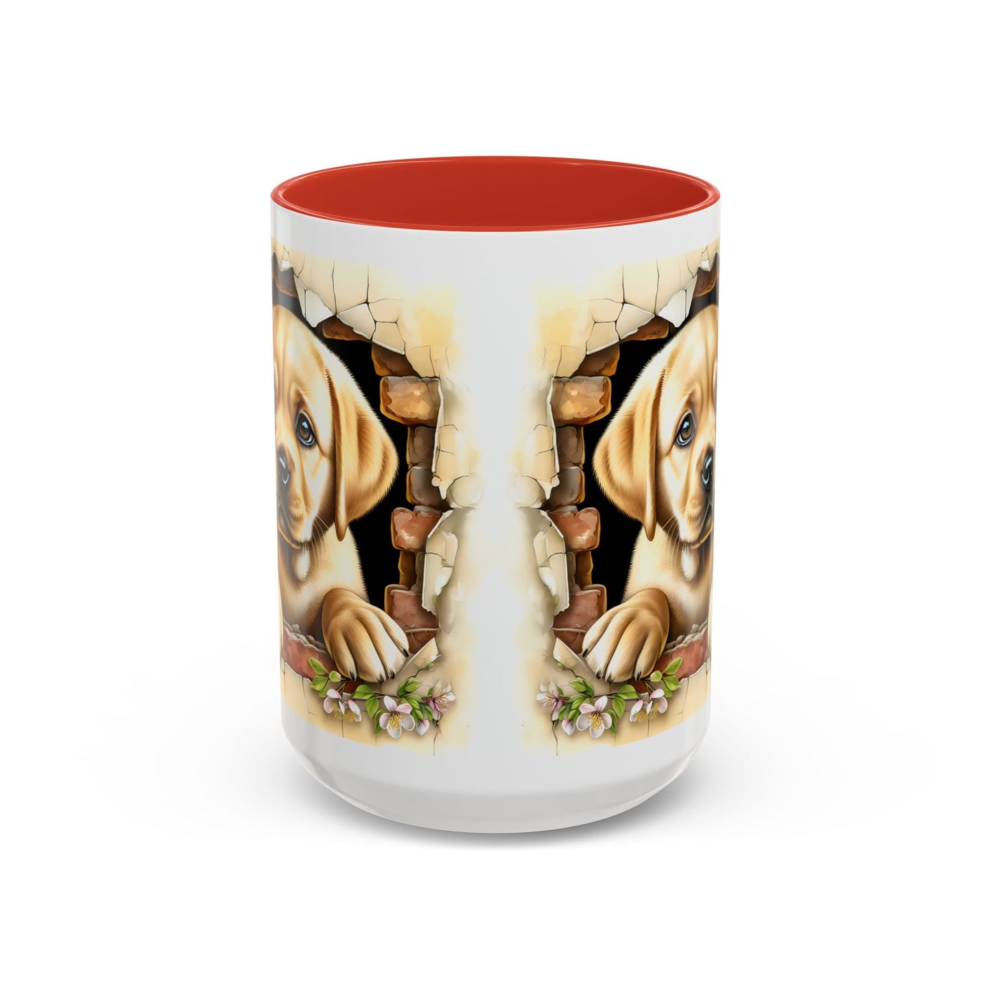 🐶☕ Labrador Puppy Peek Accent Mug – Sweet Yellow Lab Lover Gift ✨💛