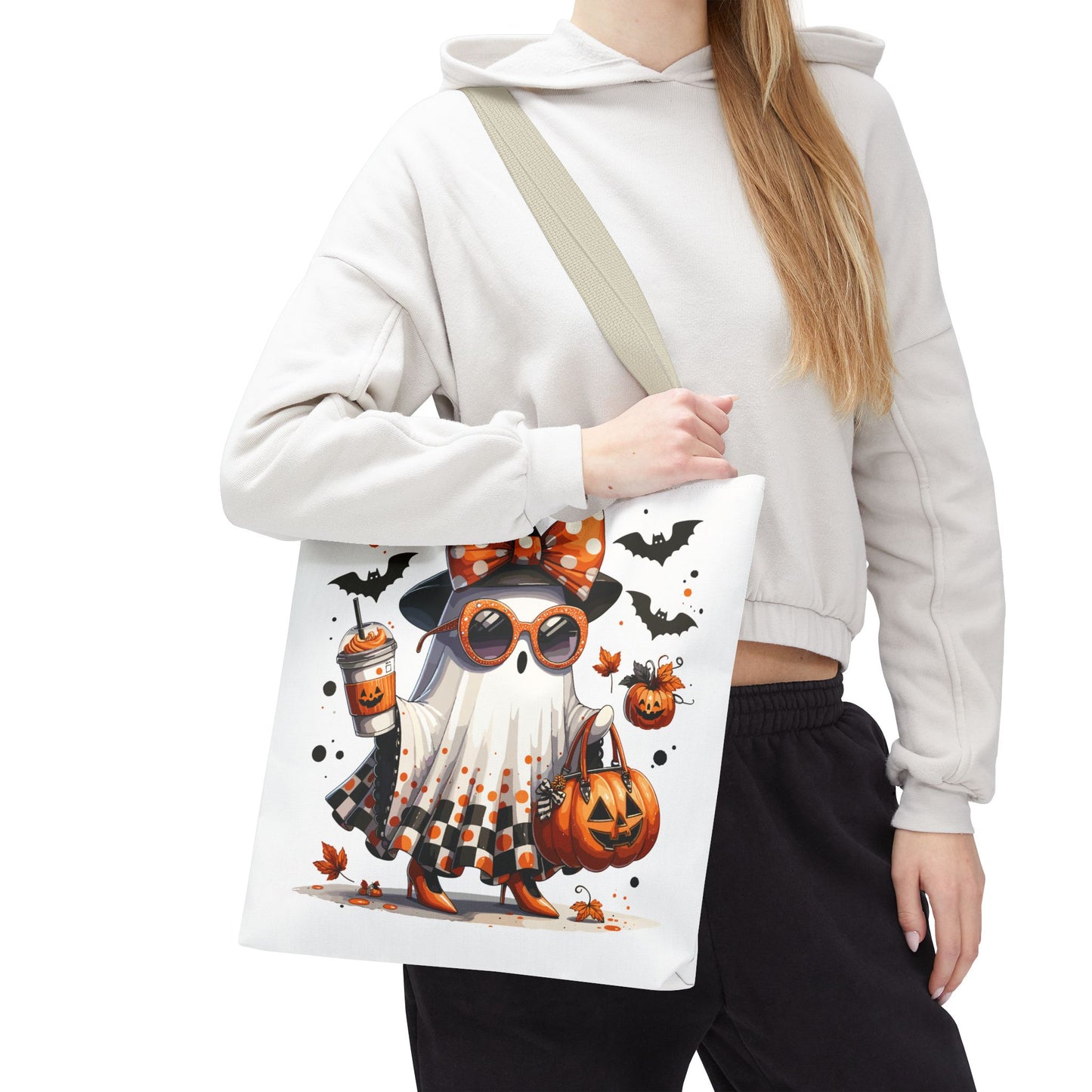 🧡 Chic Ghost Halloween Tote Bag – Sassy, Stylish & Spook-tacular 👻🎃