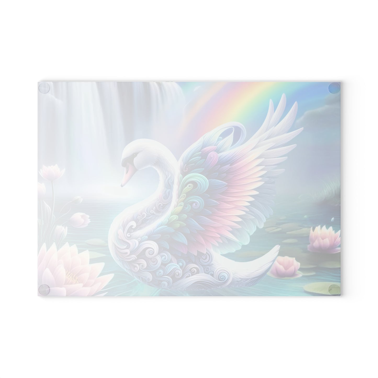 Tabla de cortar de vidrio con forma de cisne: elegante decoración de cocina | Tabla de servir de vidrio templado con un elegante diseño de pájaro