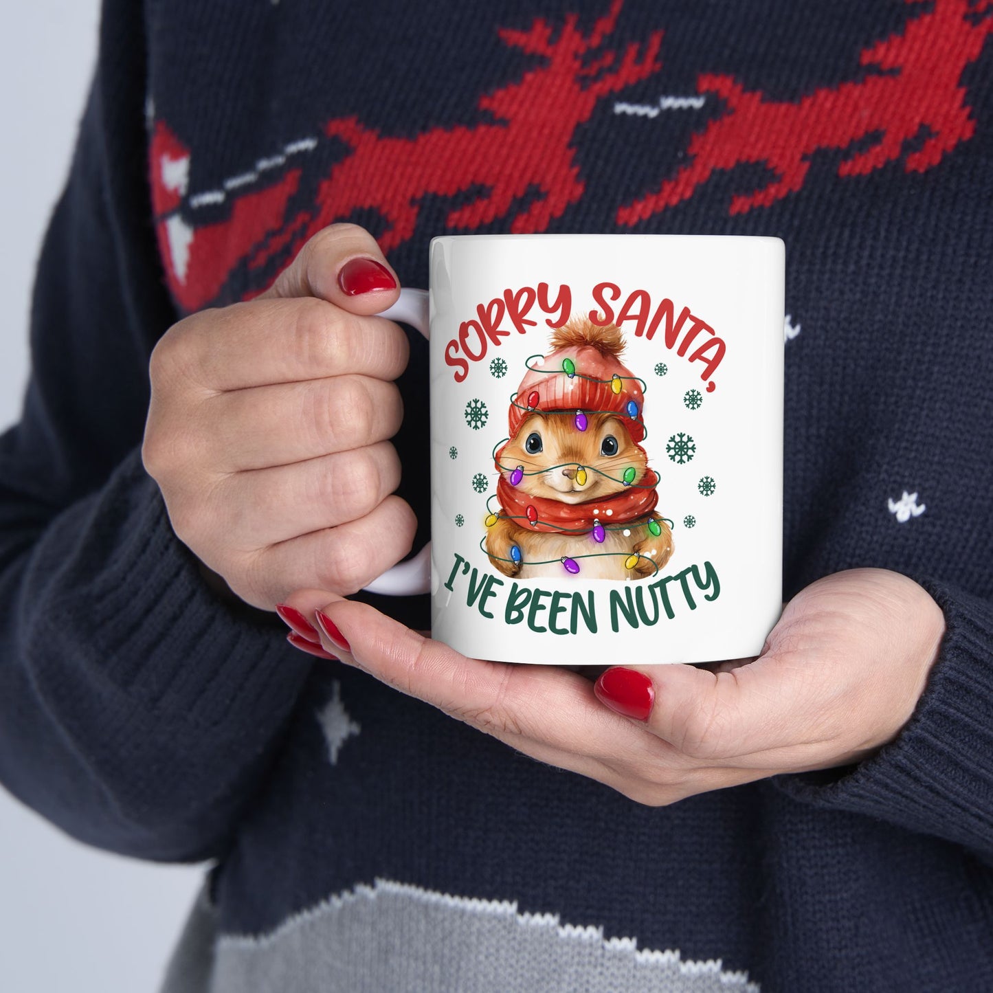 Taza navideña "Lo siento, Santa, me he vuelto loco": adorablemente festiva y llena de travesuras navideñas