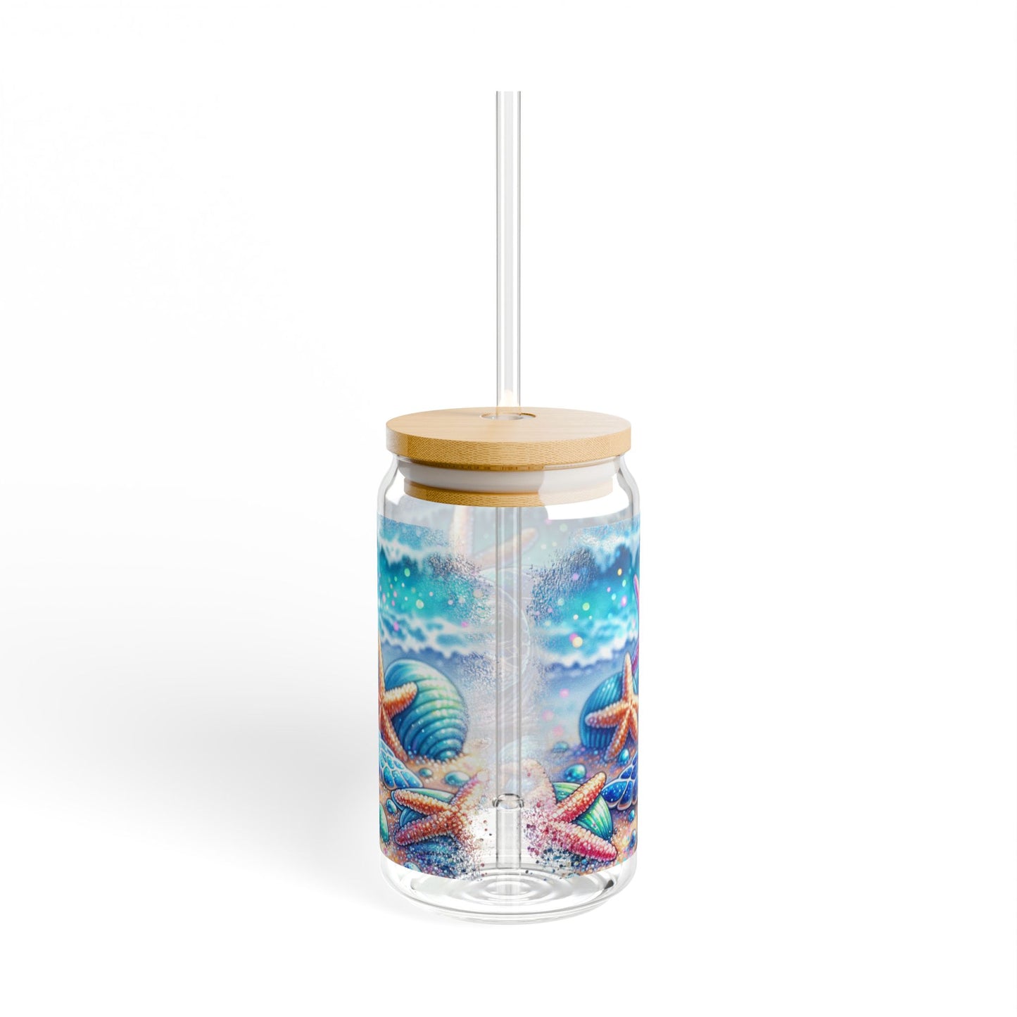 Vaso para sorbos con diseño de tortuga marina con brillo playero: una belleza costera para sorbos de verano.