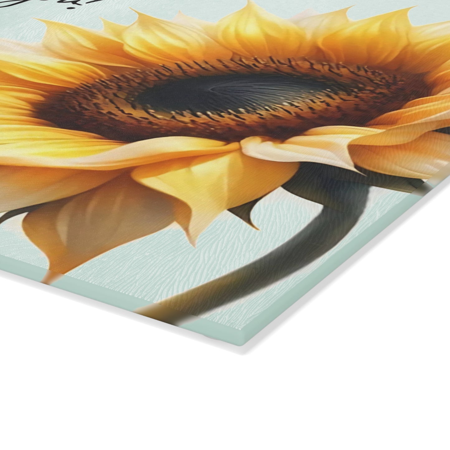 ¡Gracias! Tabla de cortar de vidrio con diseño de girasol y abeja: decoración floral brillante para la cocina