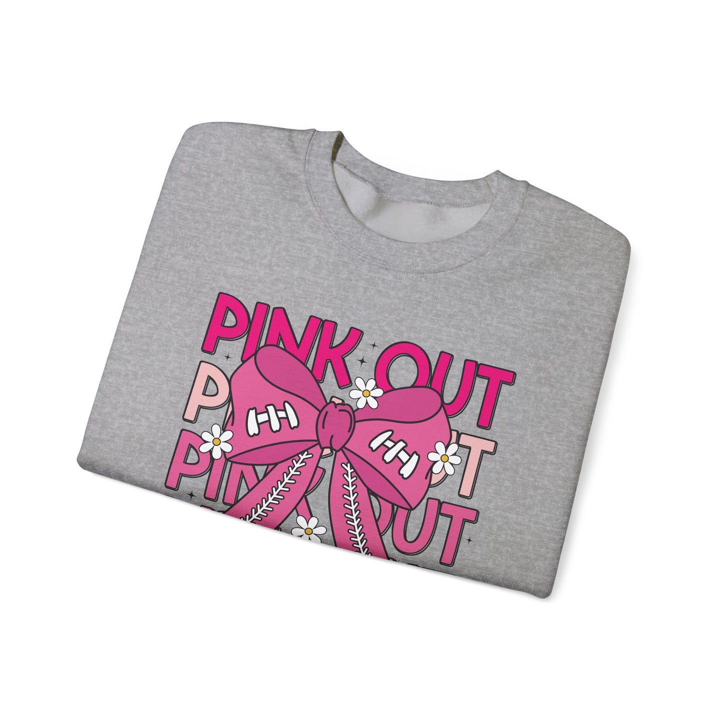 🎀🌸 Pink Out Sweatshirt – Cheer Bow Breast Cancer Awareness