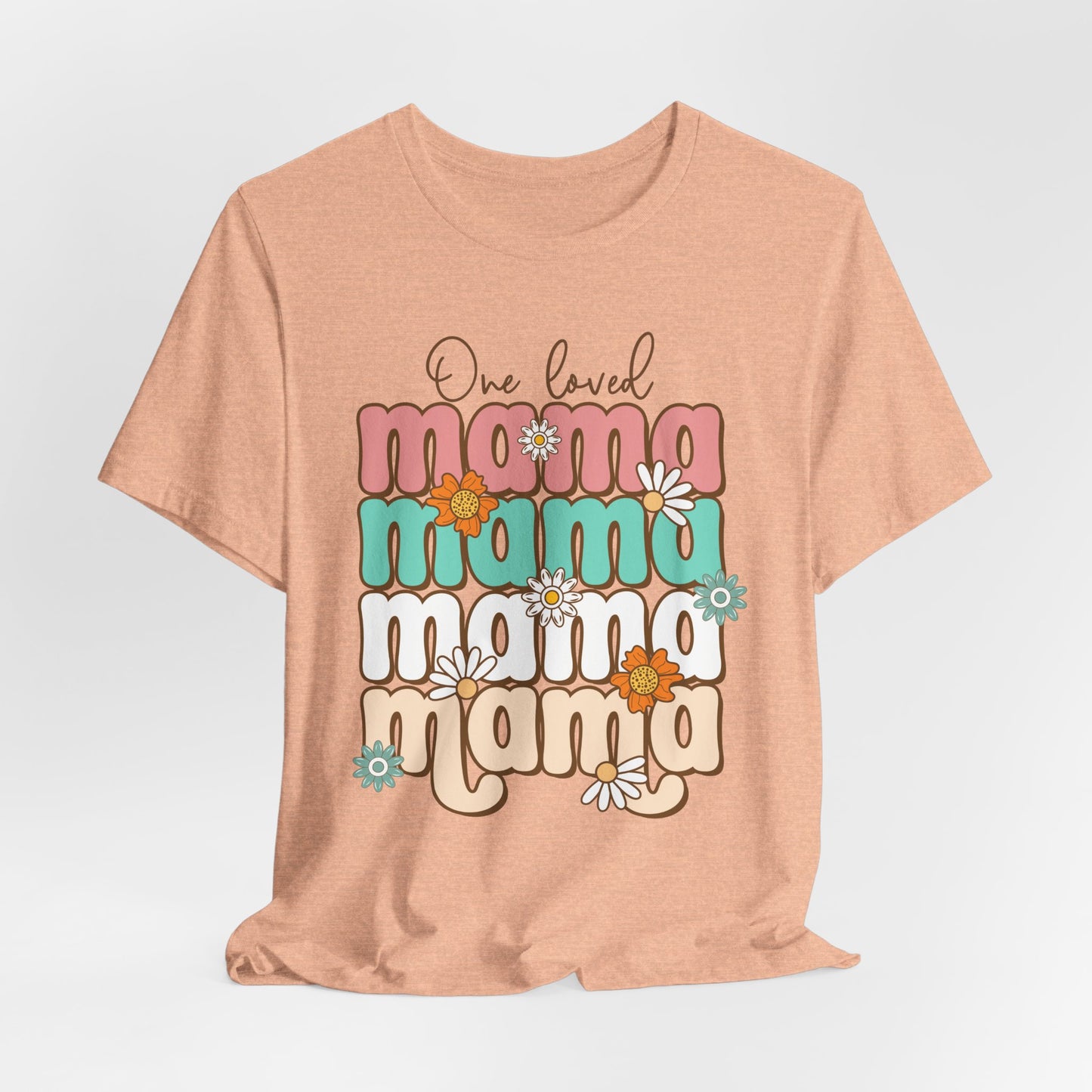 👕 Mama, Mama, Mama, Mama Boho-Style T-Shirt – Joyful Chaos of Motherhood 🌿