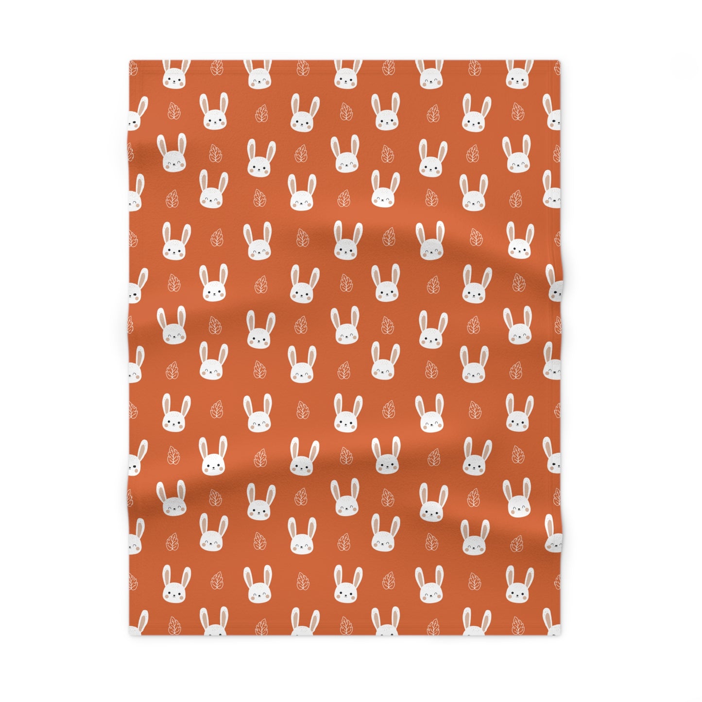 🐰 Velveteen Plush Bunny Blanket – Burnt Orange - Seasonal Color