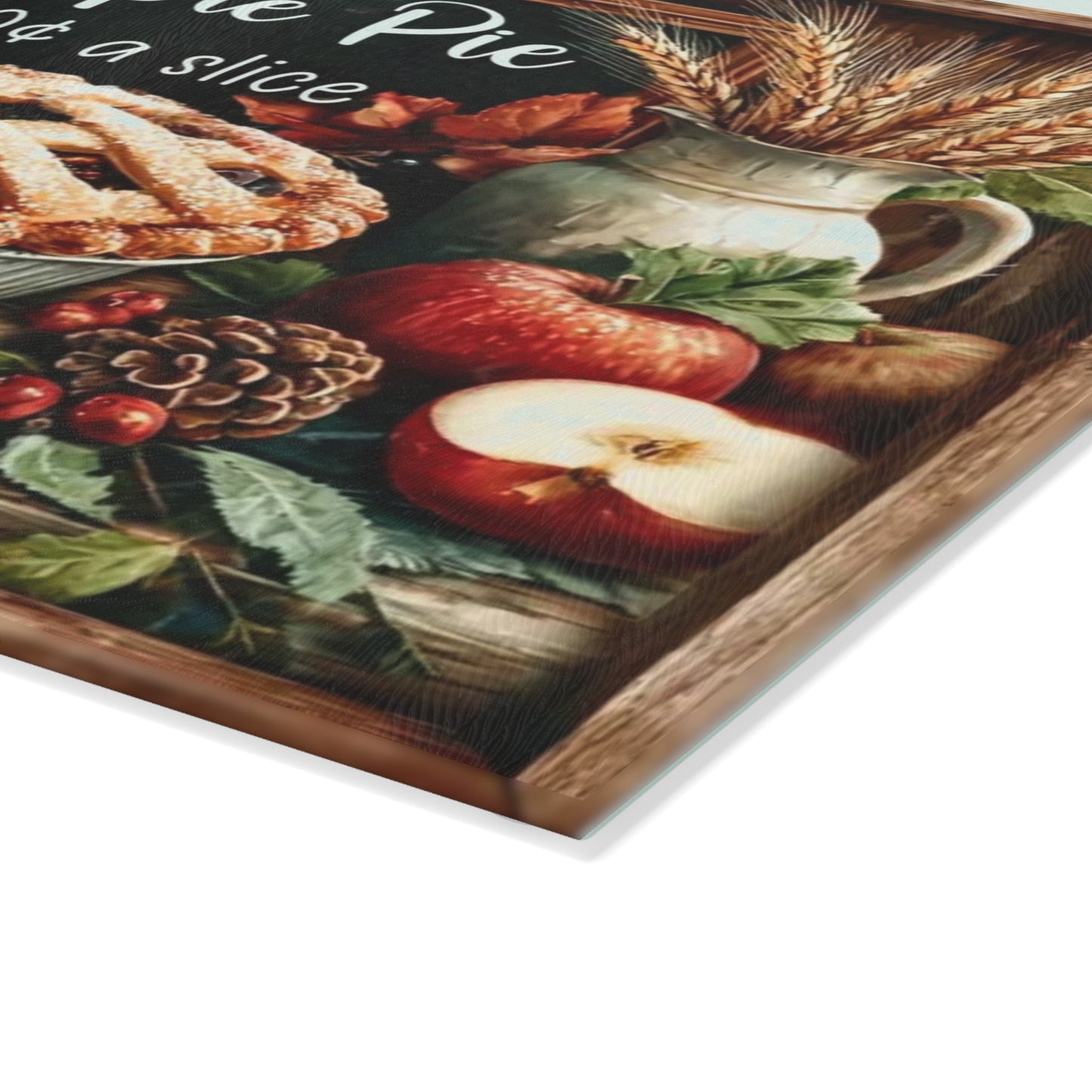 🥧🍎 “Apple Pie – 10¢ a Slice” Tempered Glass Board – Vintage Bakery Charm