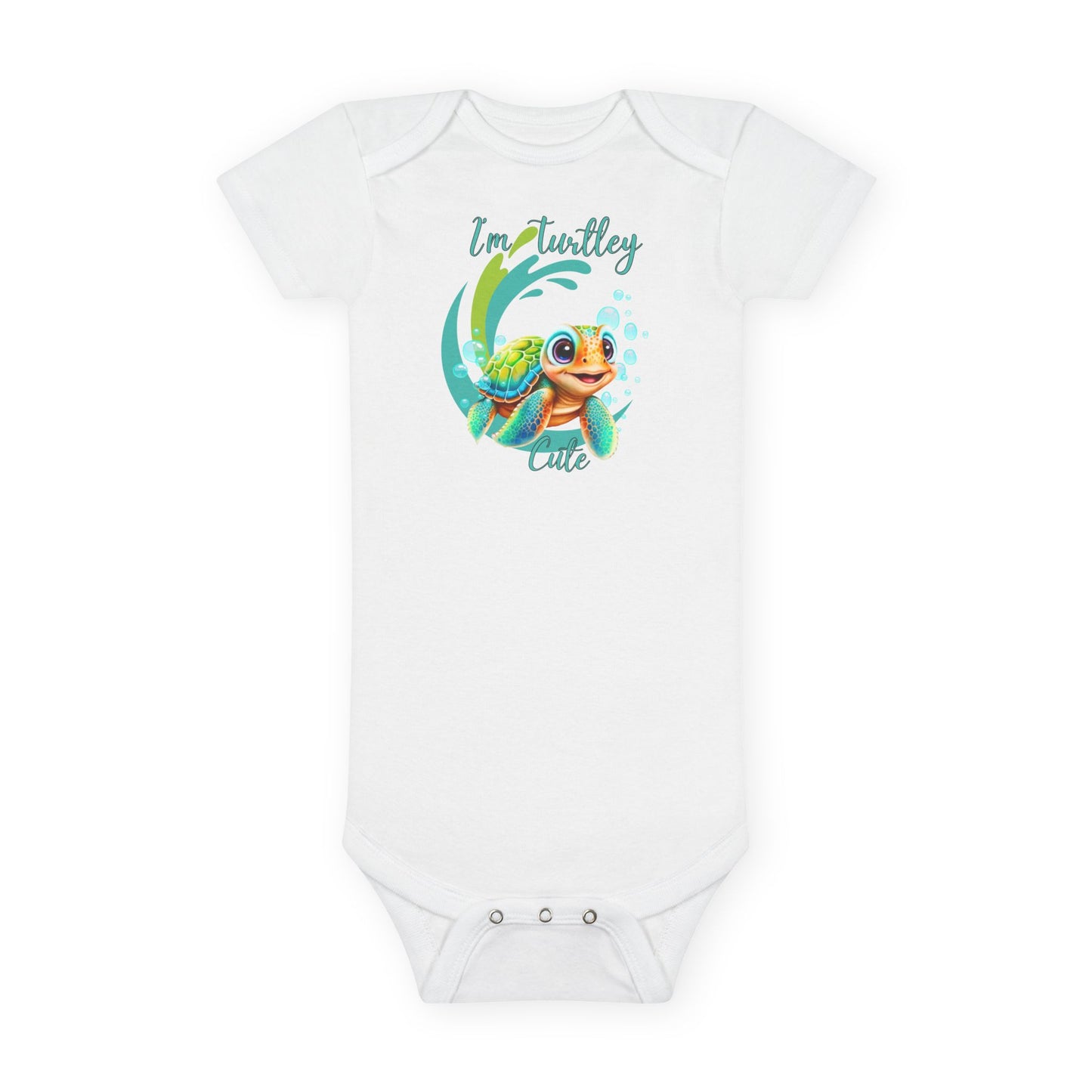 🐢💦 I’m Turtley Cute Baby Onesie – Adorable Sea Turtle Outfit for Babies 🌊👶