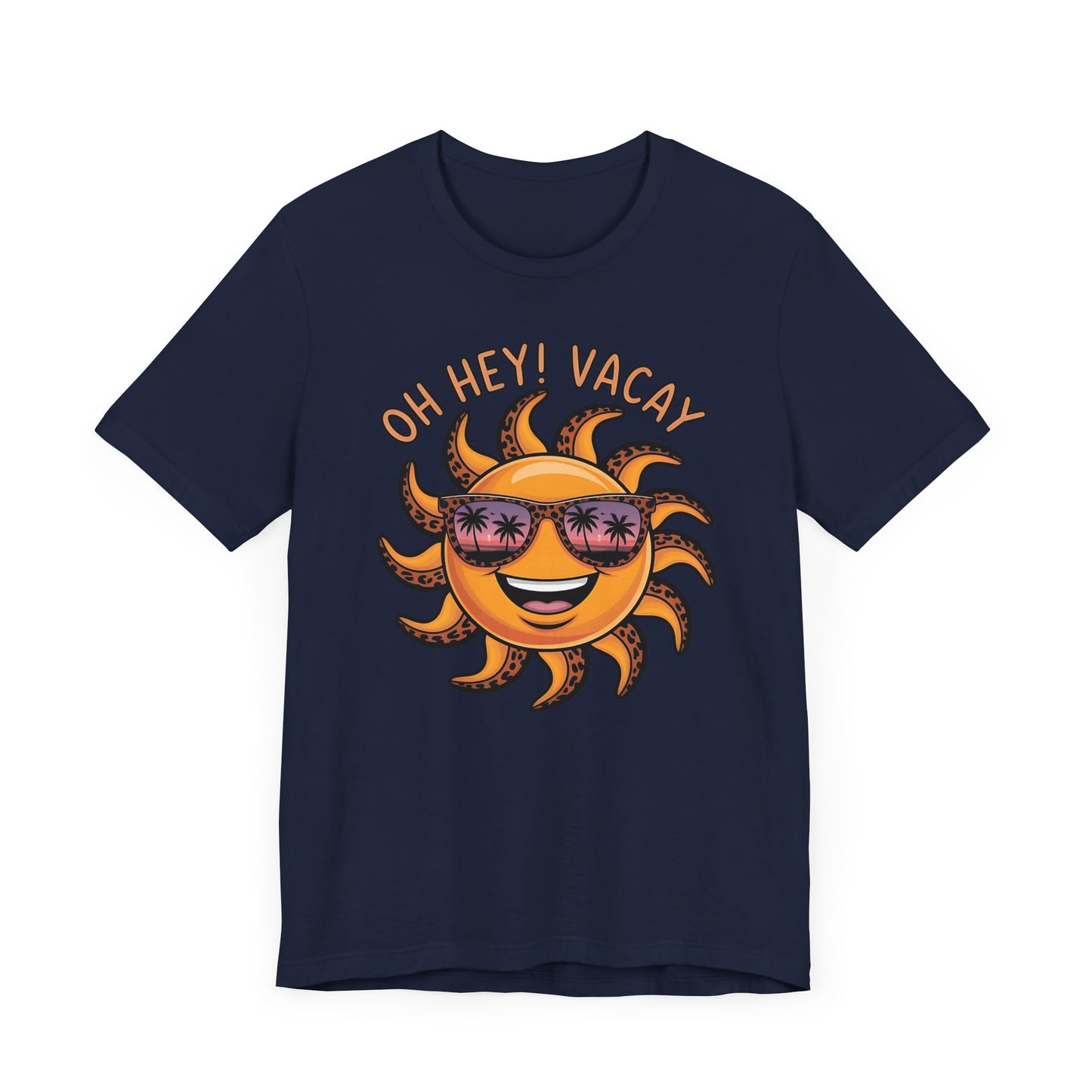☀️ ¡Hola! Camiseta de vacaciones – Sol sonriente con gafas de sol | Camiseta gráfica de verano para mujer