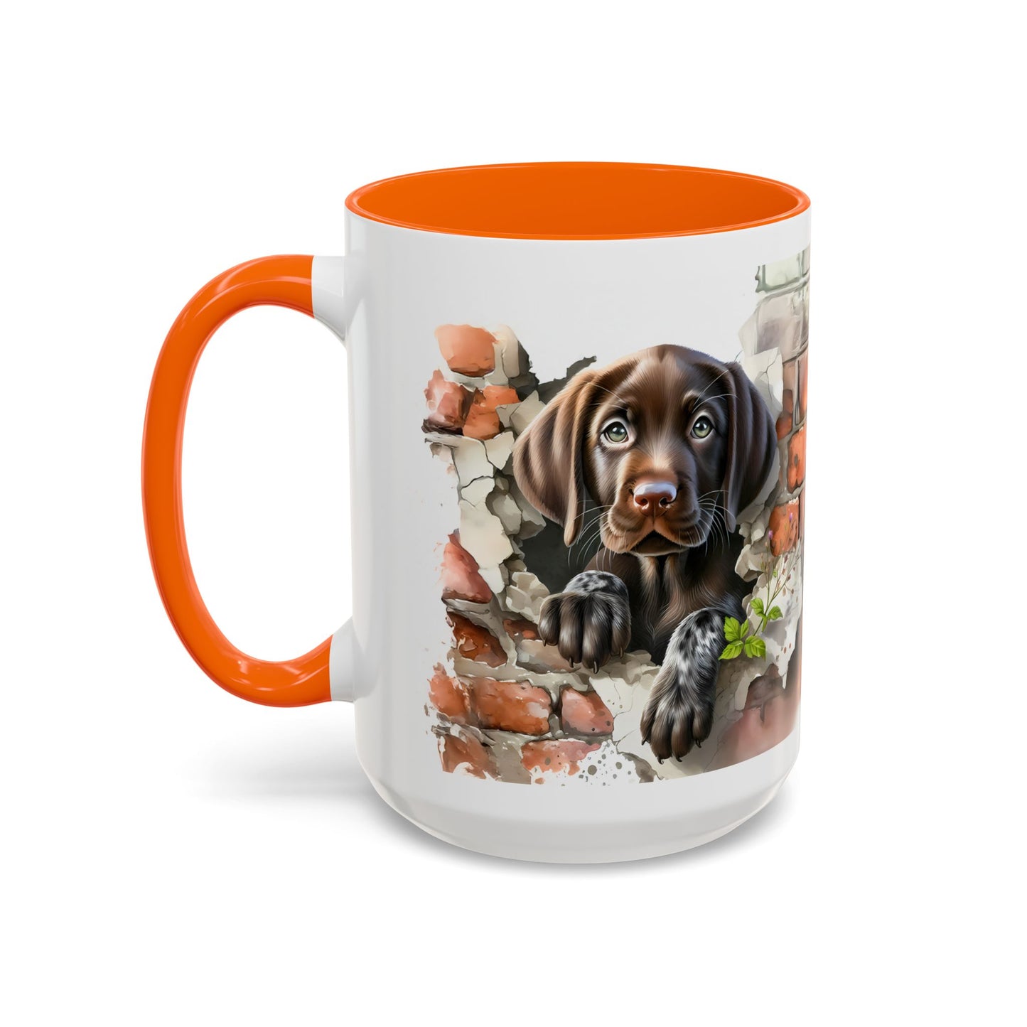 🐶🍫 Chocolate Lab Puppy Accent Mug – Sweet Brown Pup Coffee Cup ☕💛