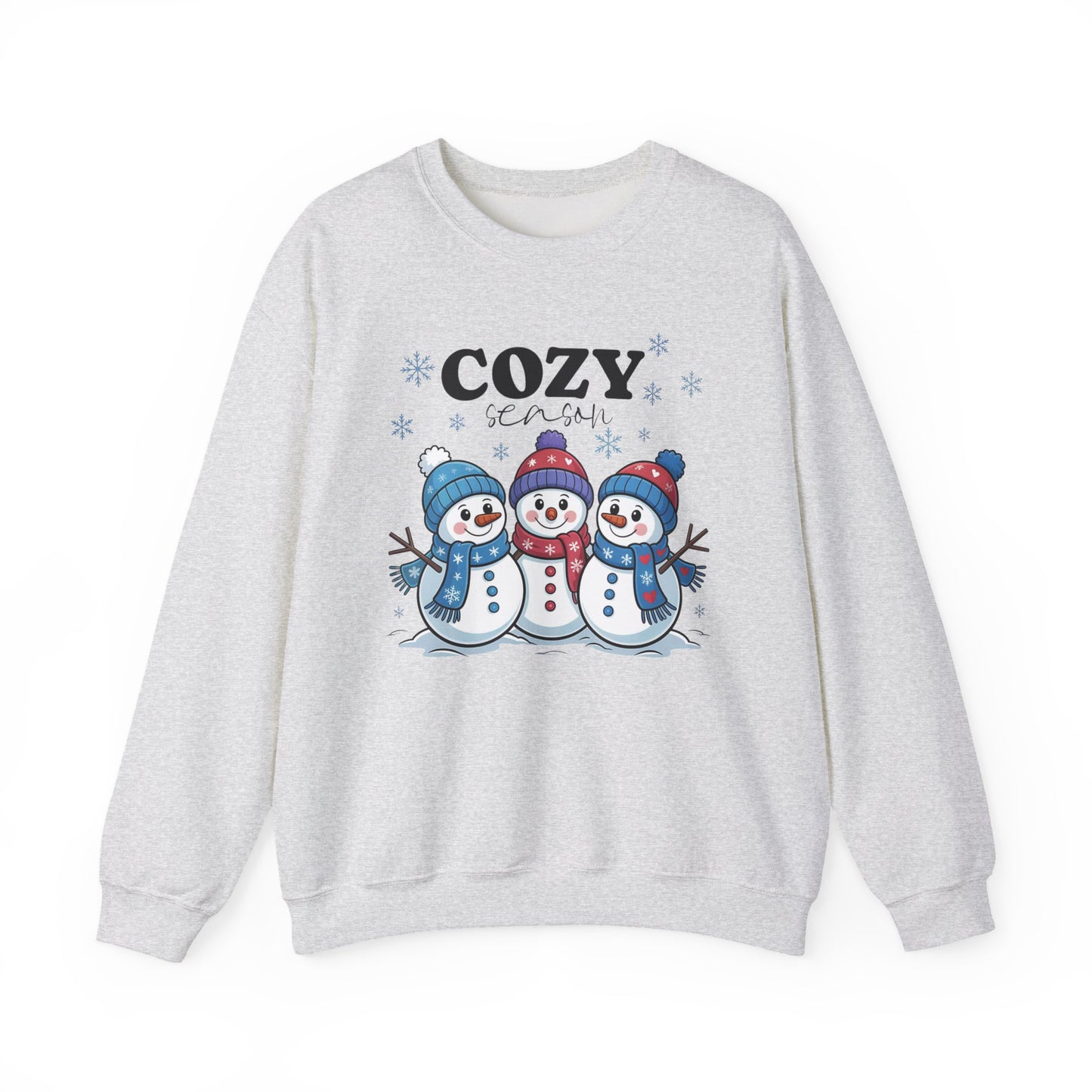 ☃️💙 Cozy Season Snowman Sweatshirt – Adorable Winter Crewneck for Women