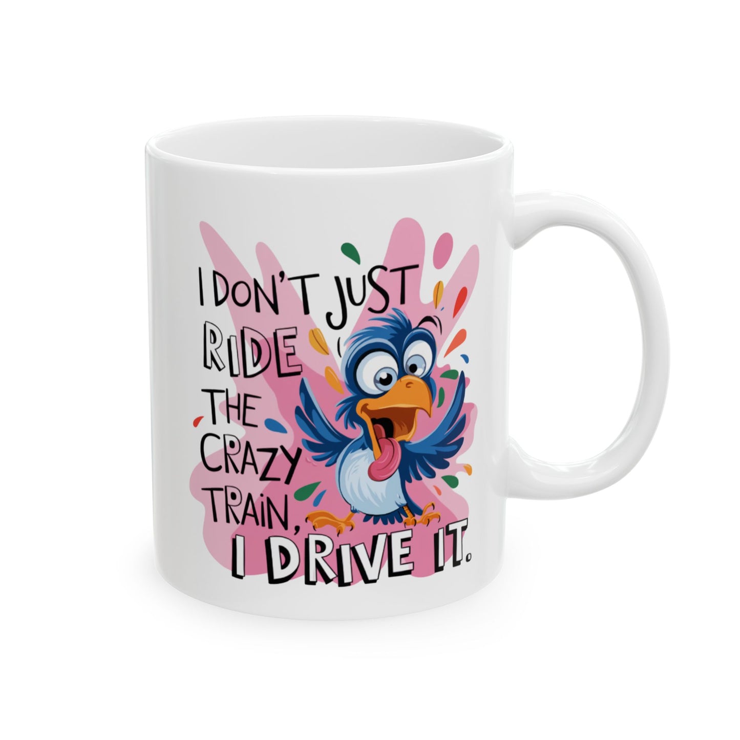 🚂No solo viajo en el tren loco, lo conduzco: divertida taza de café con forma de pájaro para amantes del café 🦜
