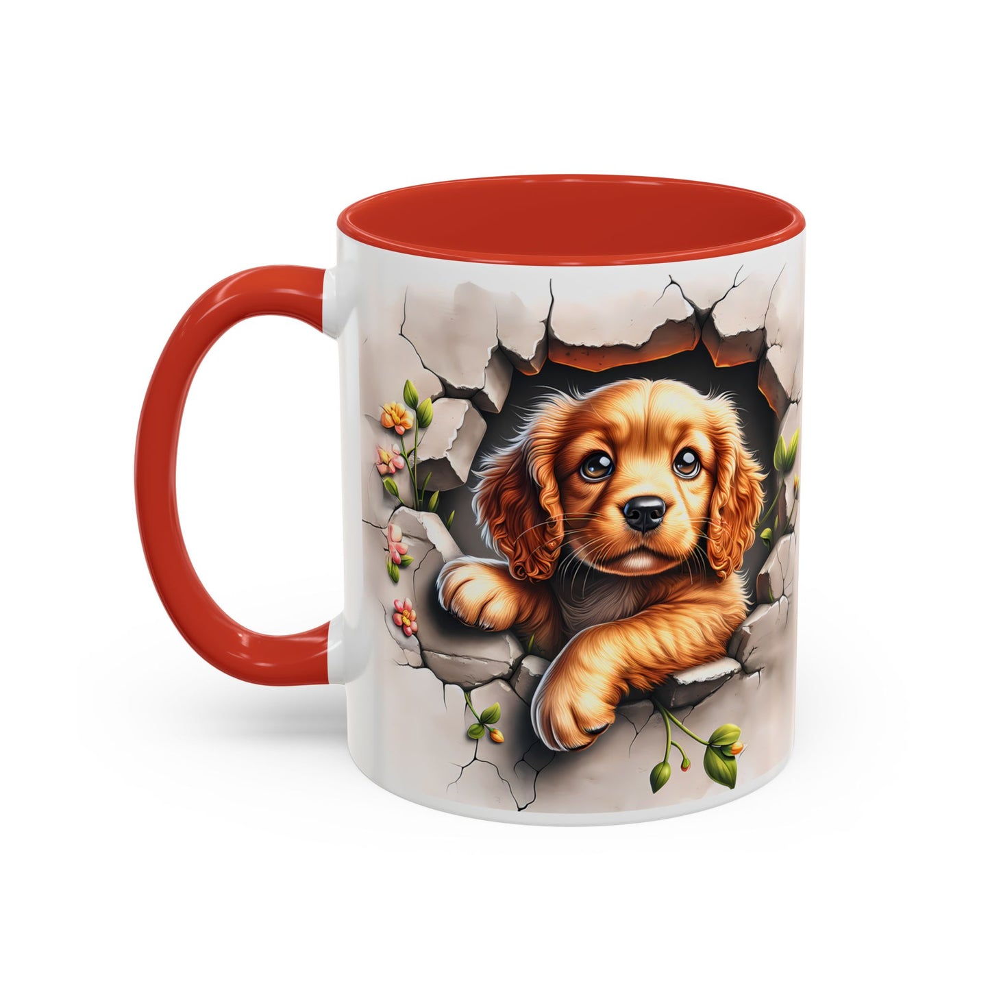 🐾 Cocker Spaniel Puppy Accent Mug – Sweet Fluffy Pup Coffee Cup ☕🤎