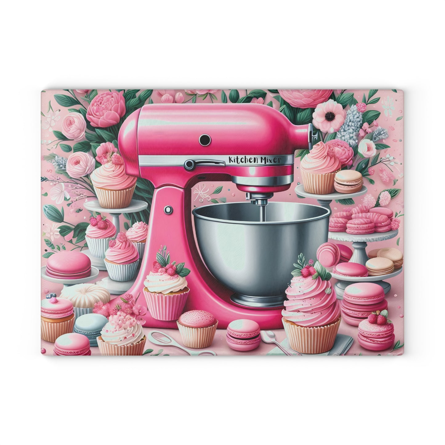 🌸💖 Pink Kitchen Mixer Cutting Board – Whimsical Baking Charm for Your Kitchen 🍰✨
