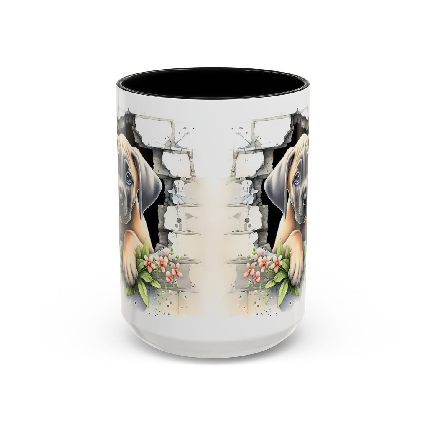 🐾 Great Dane Puppy Accent Mug – Sweet Peek-Through Puppy Design ☕💛