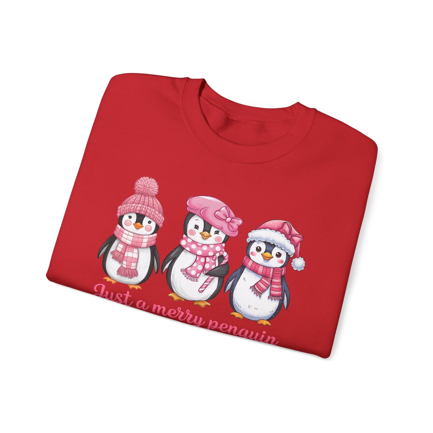🐧✨ Just a Merry Penguin Sweatshirt – Cute Winter Friends in Pink ❄️💖