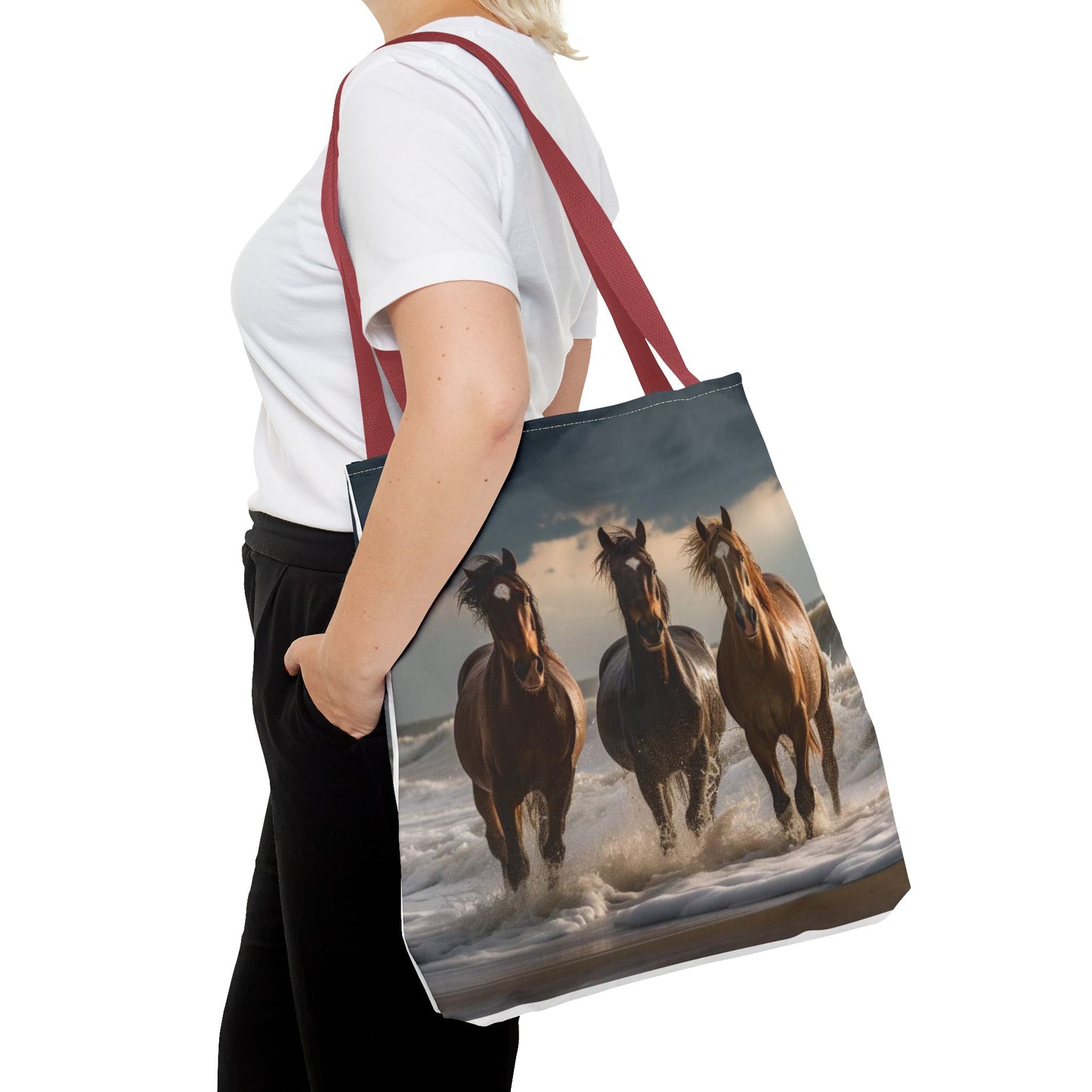 Bolsa de mano Caballos salvajes al anochecer: un bolso de mano atrevido inspirado en la naturaleza para amantes de los caballos