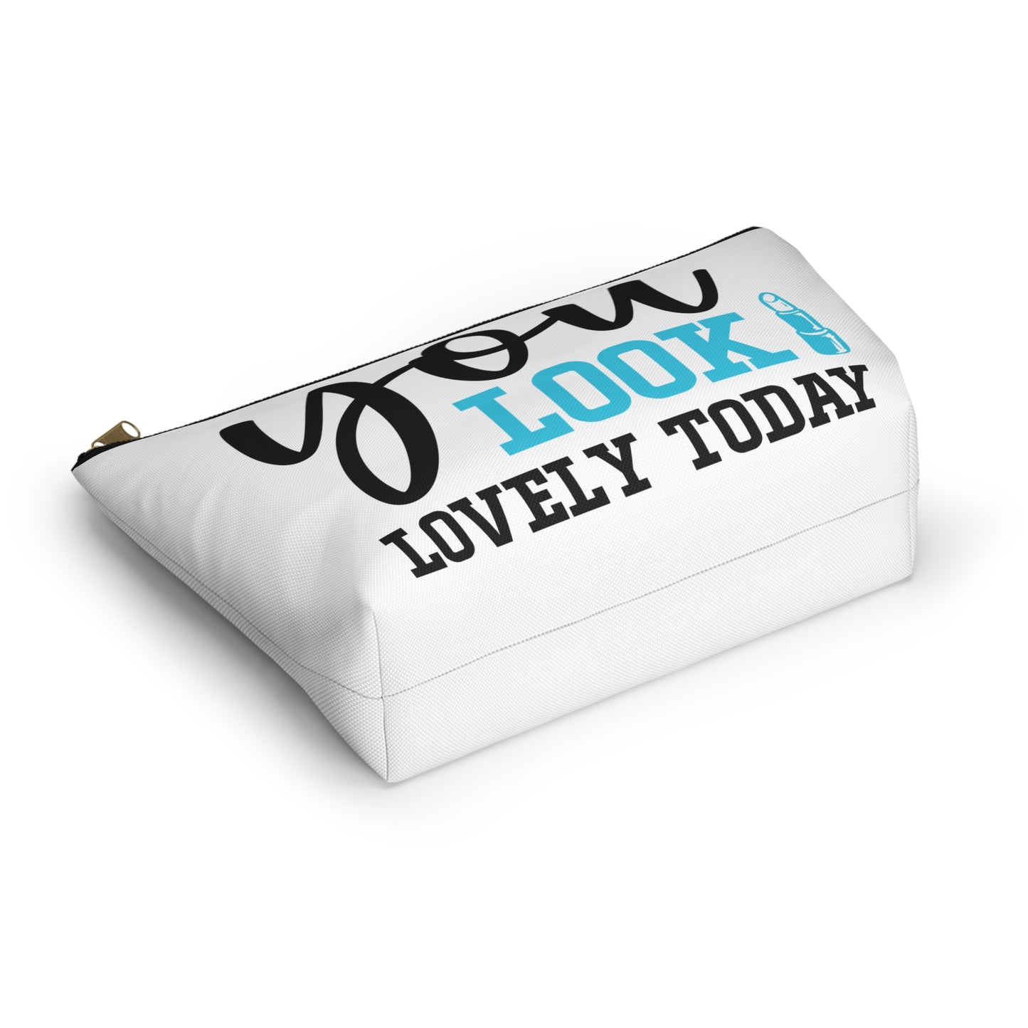 Accessory Pouch – "You Look Lovely Today" Blue Makeup Bag