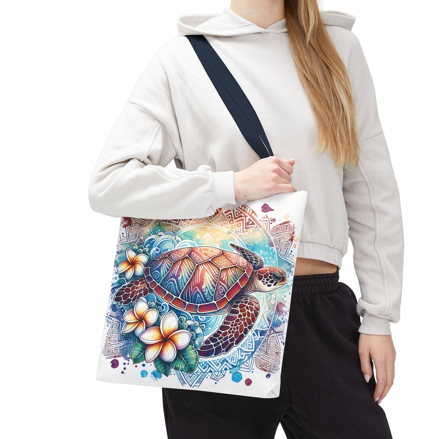 🐢 Tropical Sea Turtle Tote Bag – Coastal, Artistic & Practical 🌺