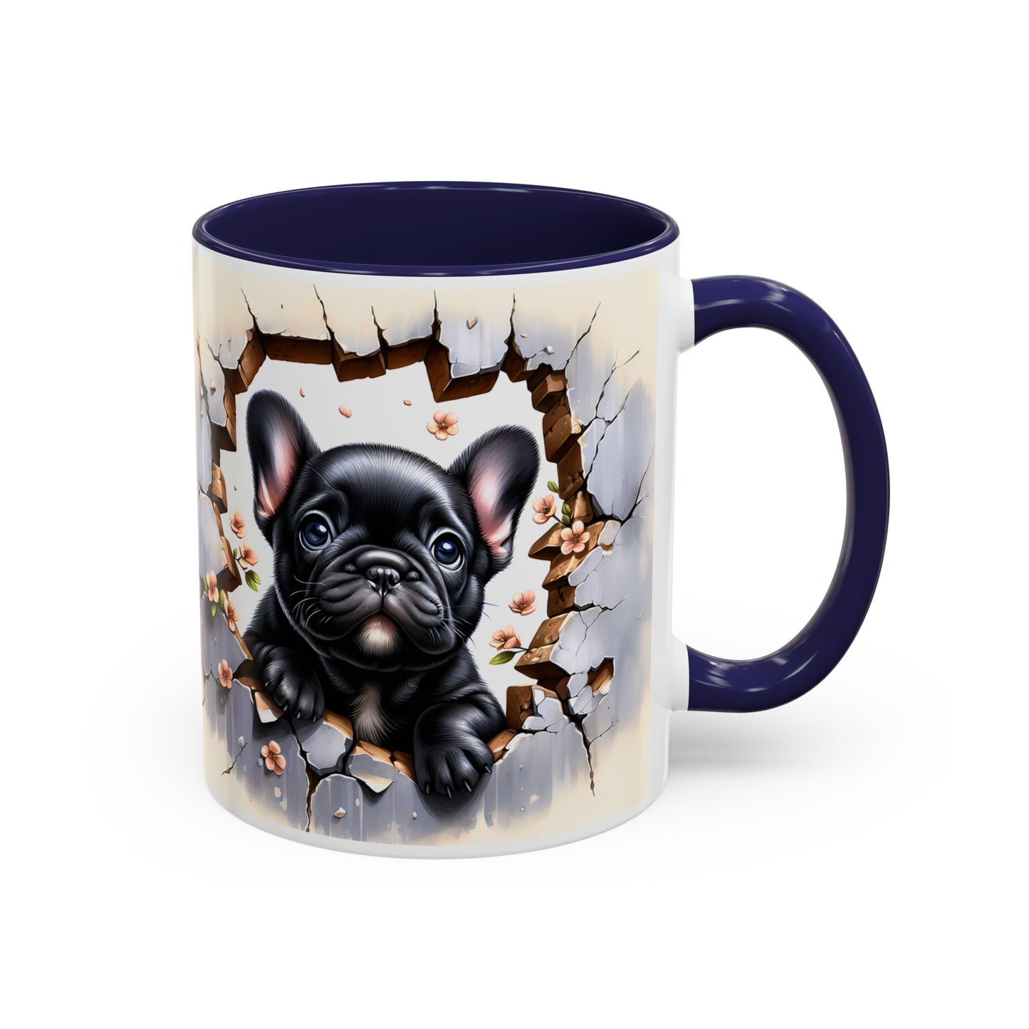 🐾☕ Black French Bulldog Puppy Accent Mug – Cute Breakthrough Pup Design ✨
