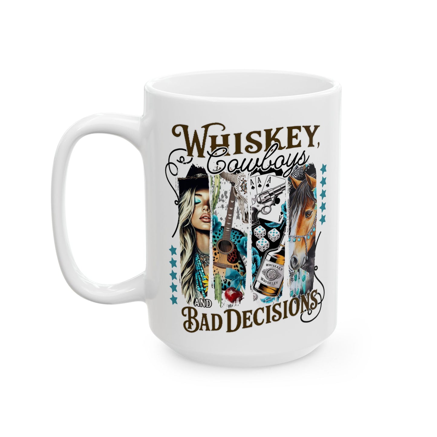 🥃 Whiskey, Cowboys, and Bad Decisions Mug – Perfect for the Wild at Heart! 🤠
