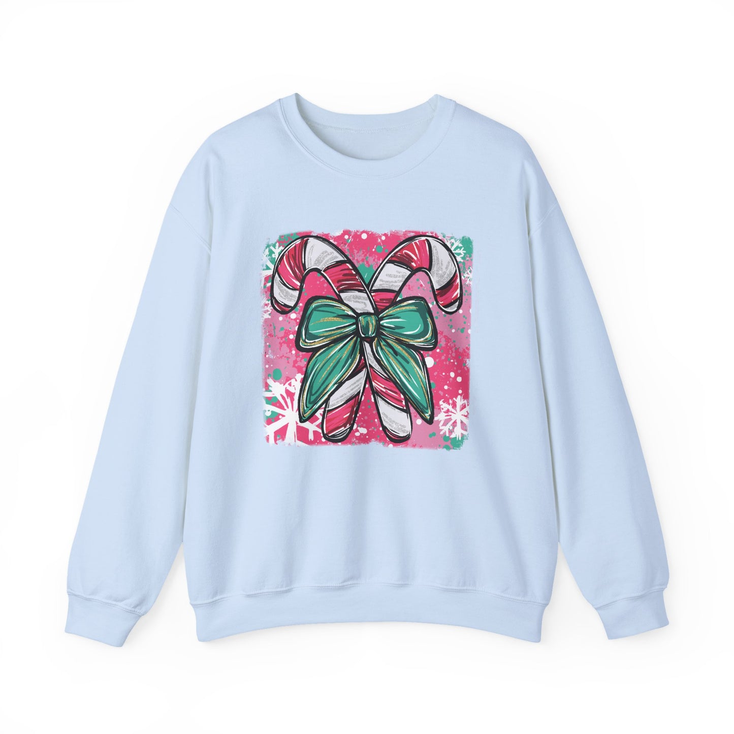 🍭✨ Candy Cane Bow Sweatshirt – Sweet Holiday Style 💖🎀