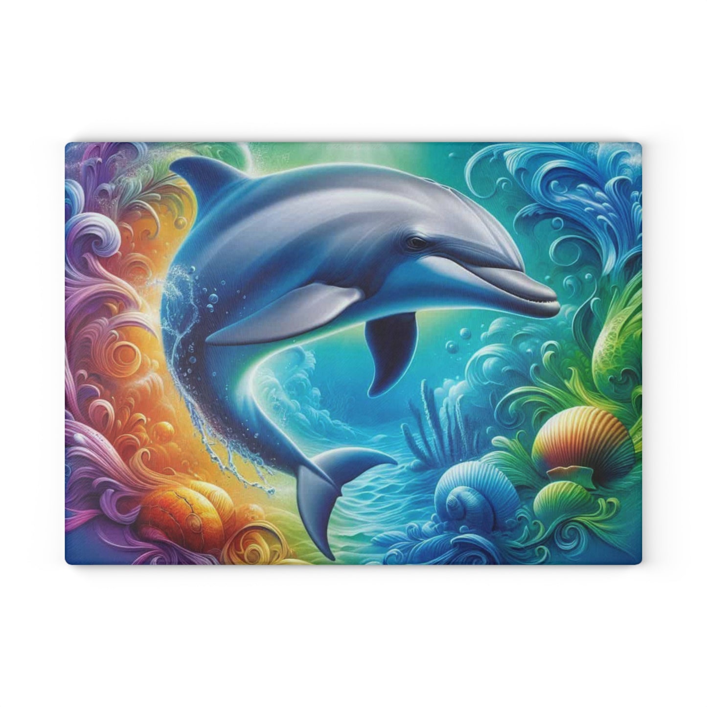 🐬🌊 Vibrant Dolphin Splash Cutting Board – Ocean Magic for Your Kitchen