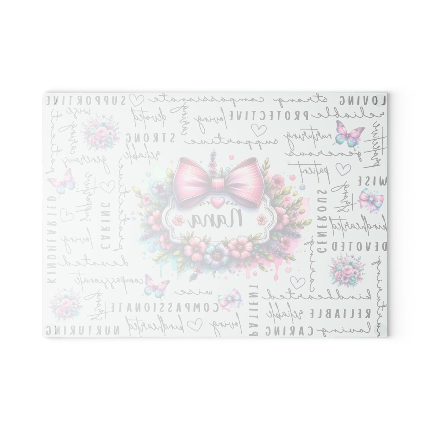 🎀🌸 Nana Bow Cutting Board – Inspirational Floral Beauty for Your Kitchen 🦋💖