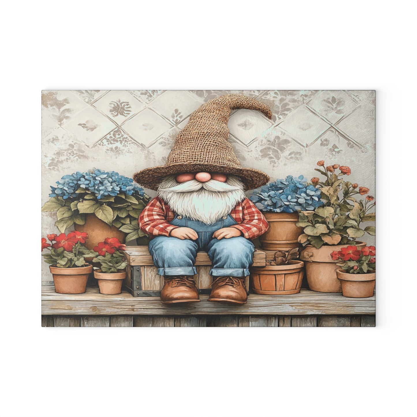 Tabla de cortar con diseño de gnomo de jardín: un toque rústico para tu cocina