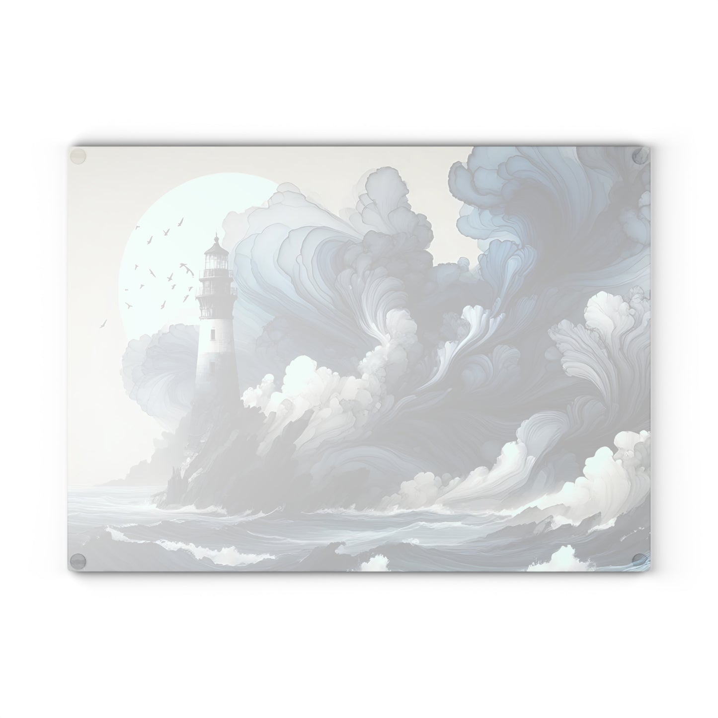 Lighthouse Cutting Board, Charcuterie Board, unique cutting board, Tempered Glass Cutting Board, Housewarming Gift, Custom cutting board