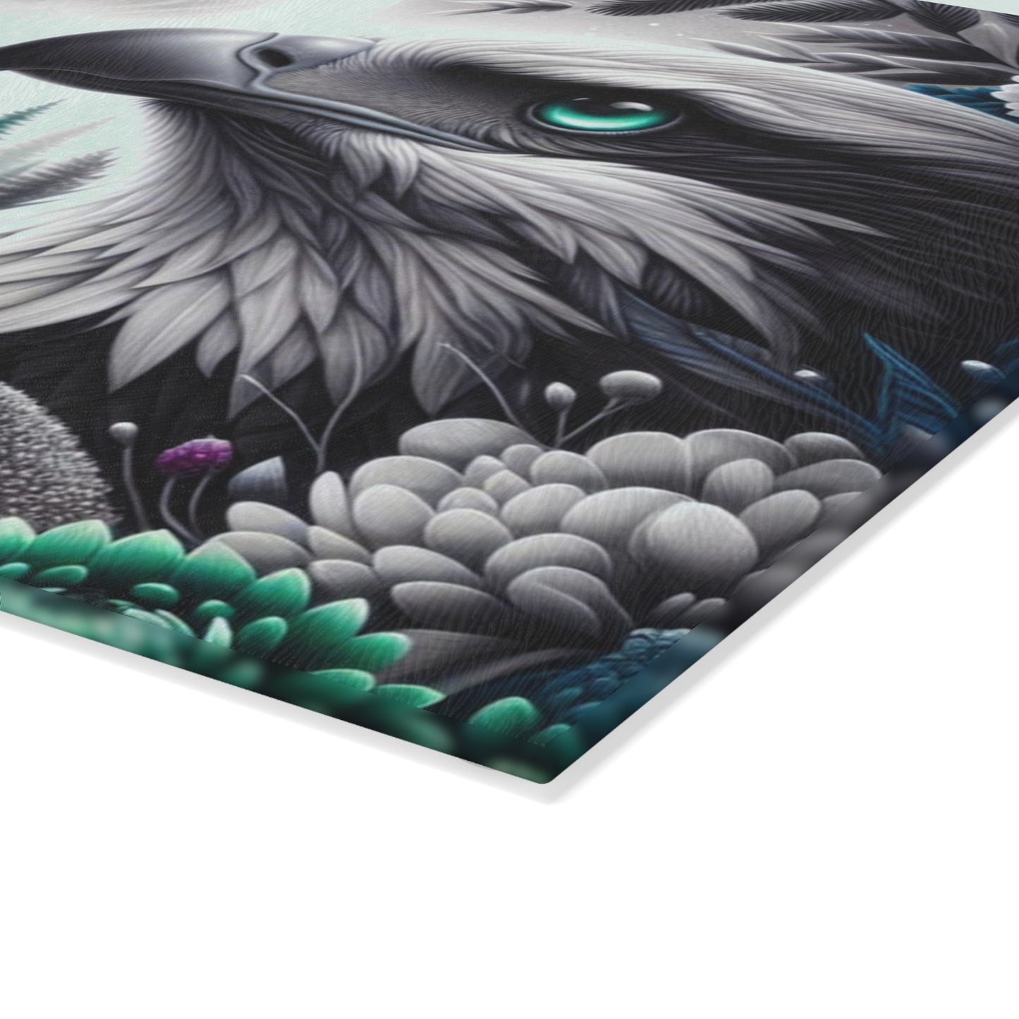 🦅🌕 “Midnight Moon Eagle” Glass Cutting Board – Bold, Modern Wild Beauty for Your Kitchen