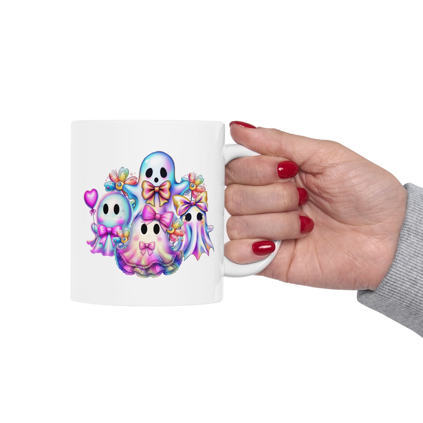 🎀👻 Kawaii Ghost Squad Mug – Spooky-Cute Sips for Every Season 💖