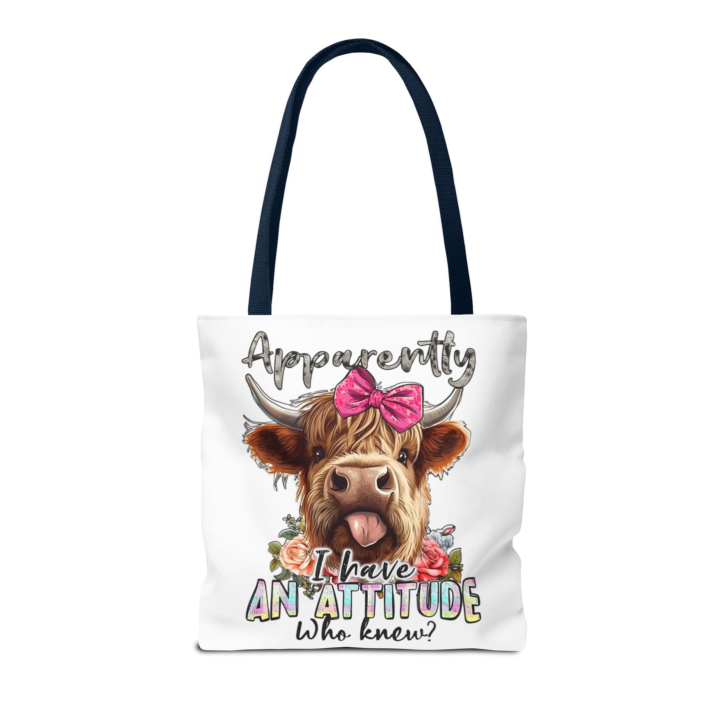 🐄 Al parecer, tengo actitud: bolso tote Sassy Cow con lazo rosa 🌸