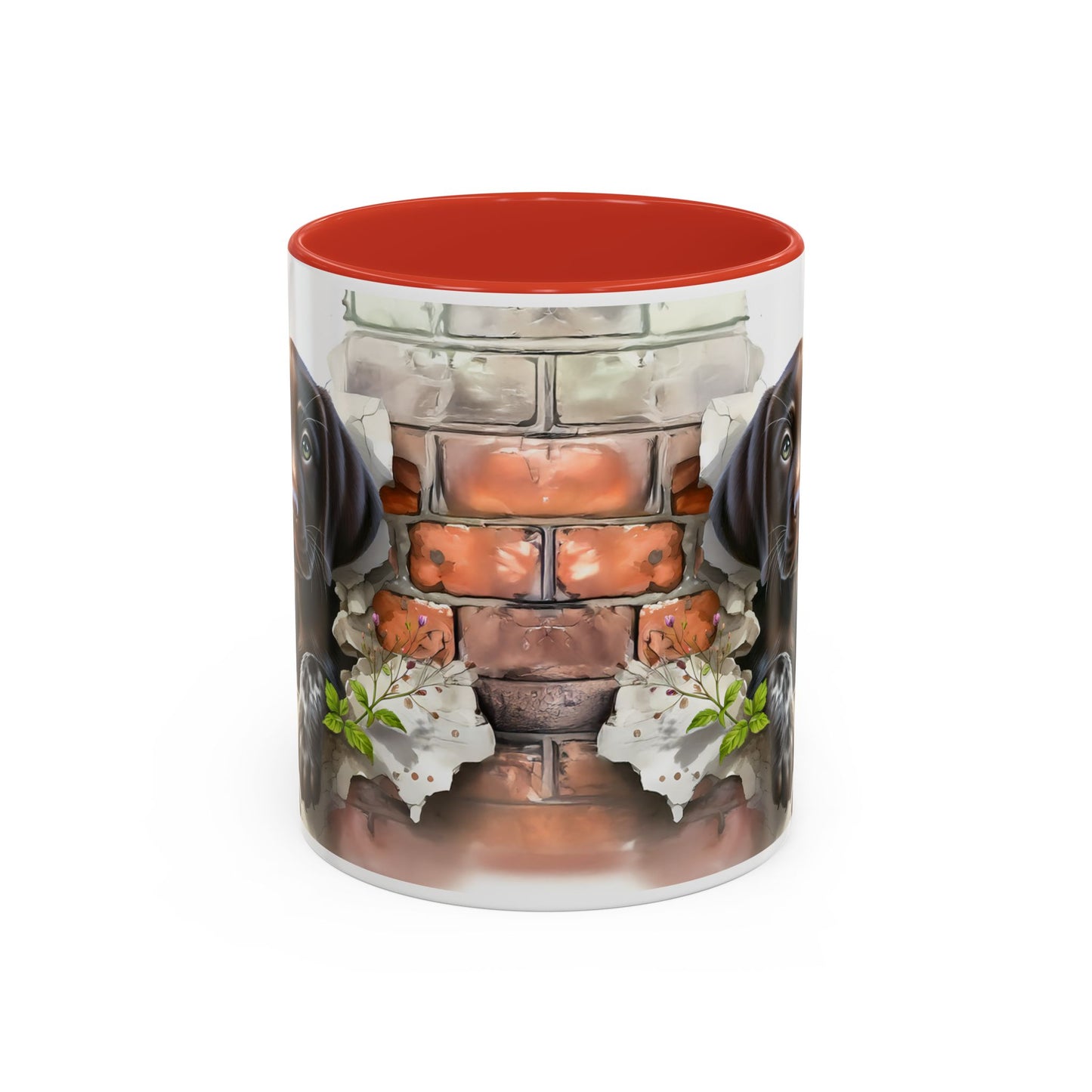 🐶🍫 Chocolate Lab Puppy Accent Mug – Sweet Brown Pup Coffee Cup ☕💛