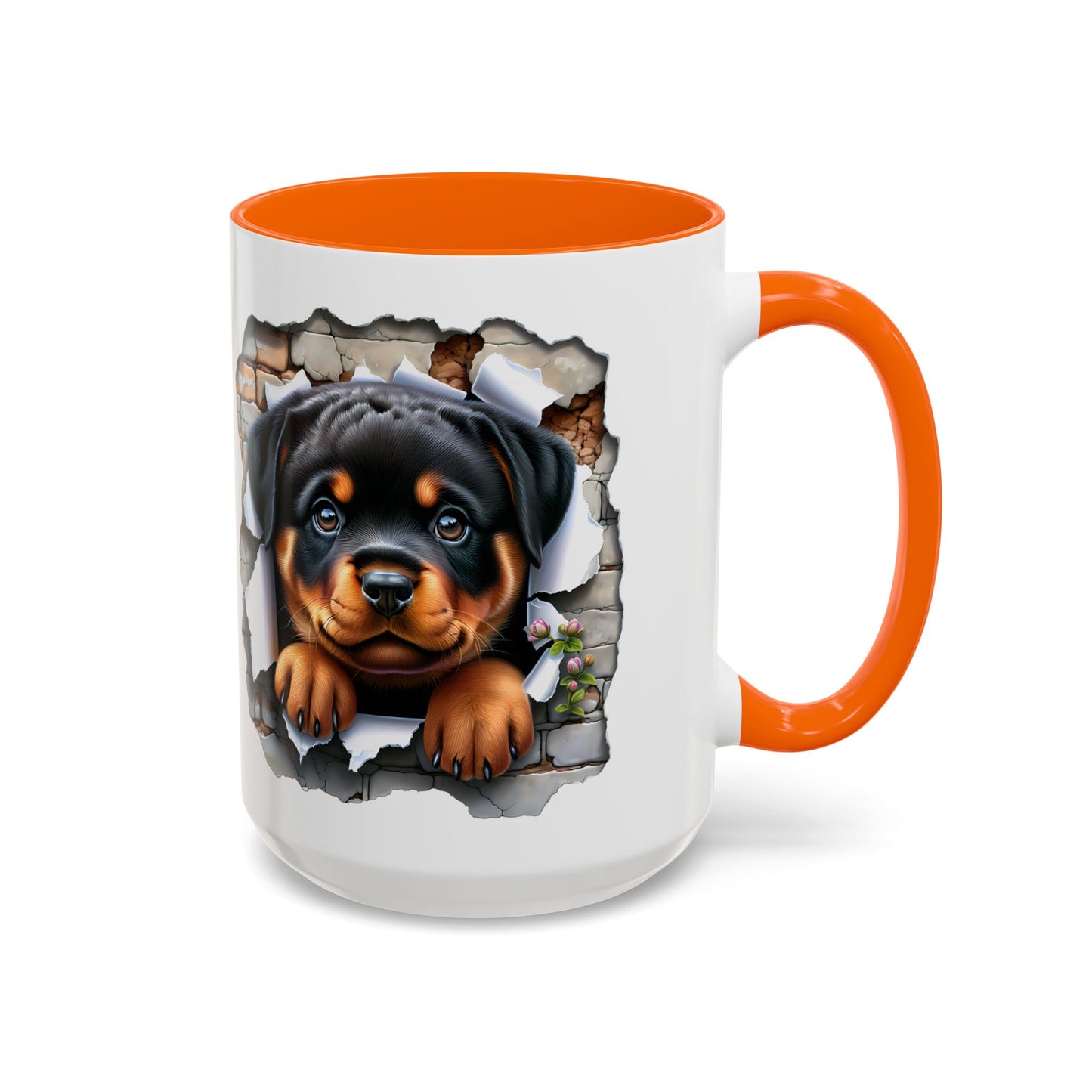 🐾☕ Rottweiler Puppy Accent Mug – Sweet Breakthrough Pup Design ✨