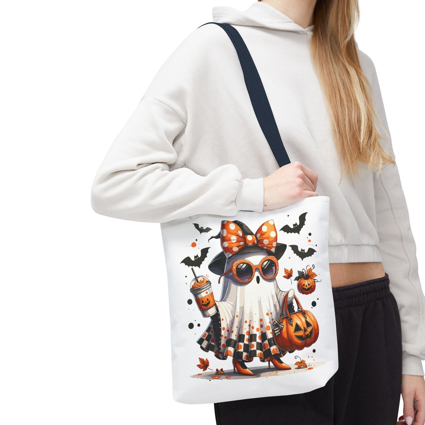 🧡 Chic Ghost Halloween Tote Bag – Sassy, Stylish & Spook-tacular 👻🎃