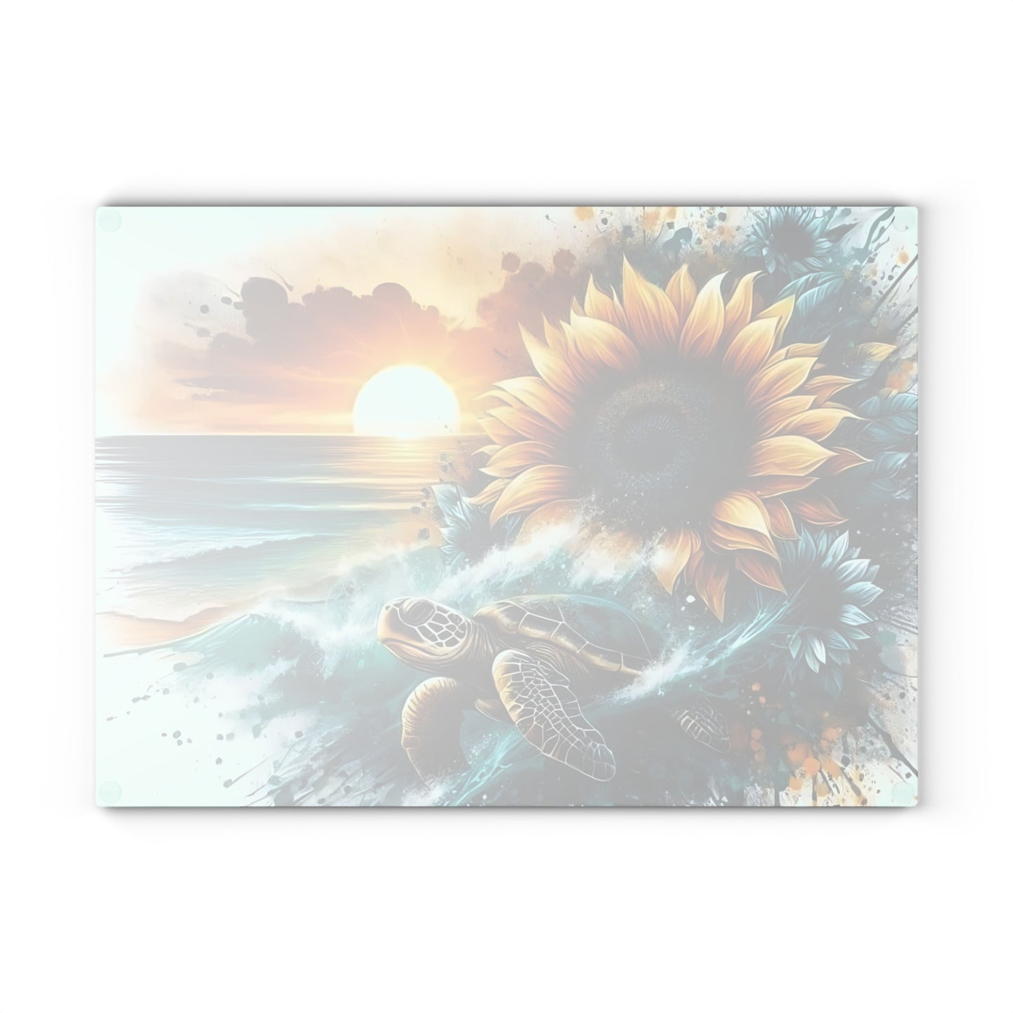 Sea Turtle Tempered Glass Cutting Board