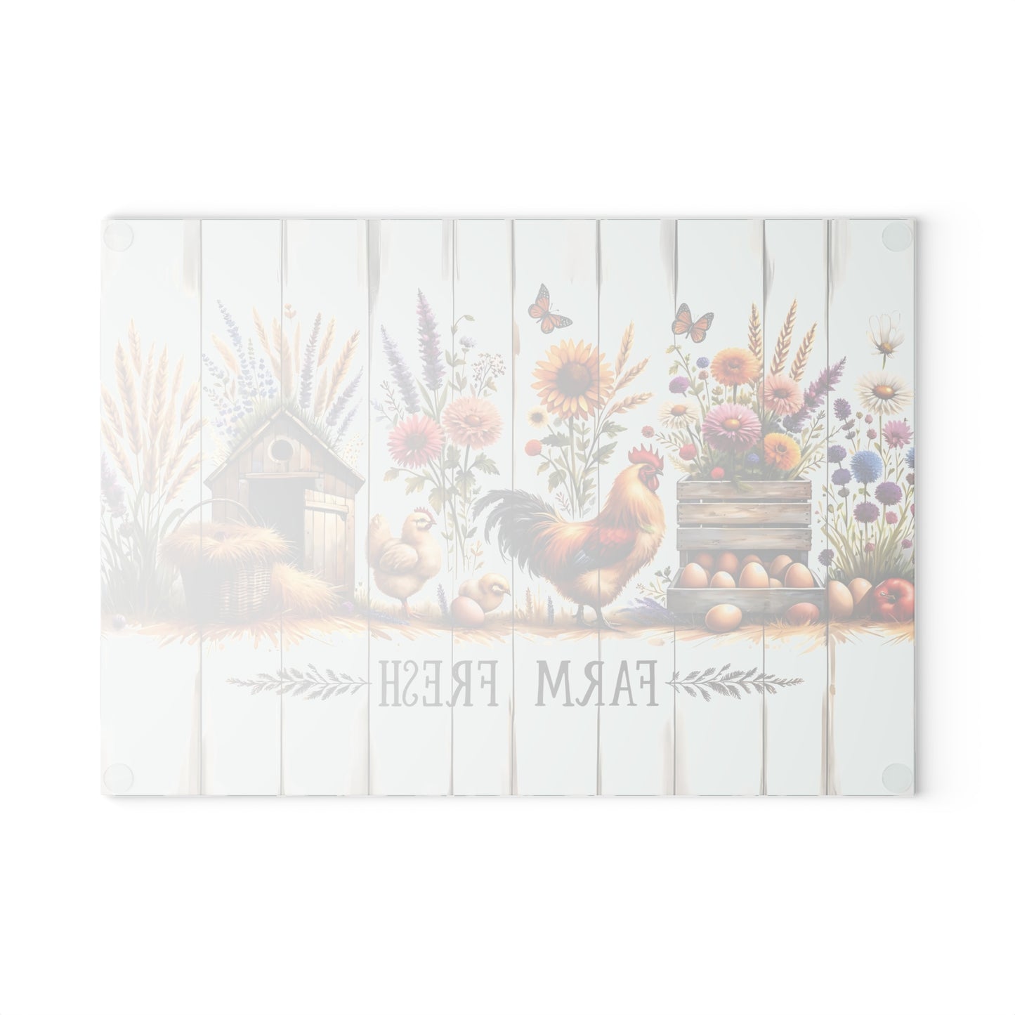 🐓🌾 Farm Fresh Cutting Board – Rustic Rooster & Countryside Charm 🥚🌸