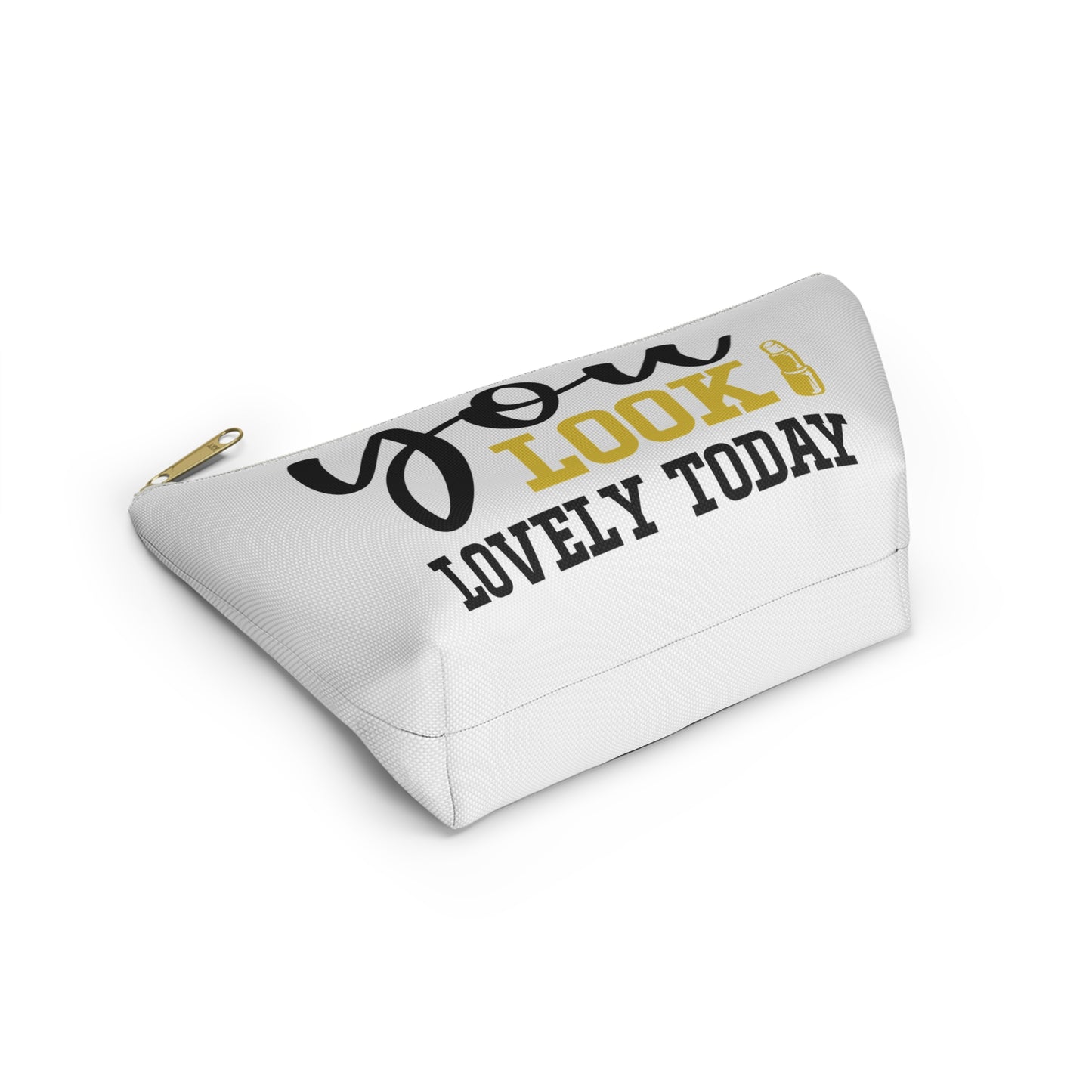 Accessory Pouch – "You Look Lovely Today" Yellow Makeup Bag