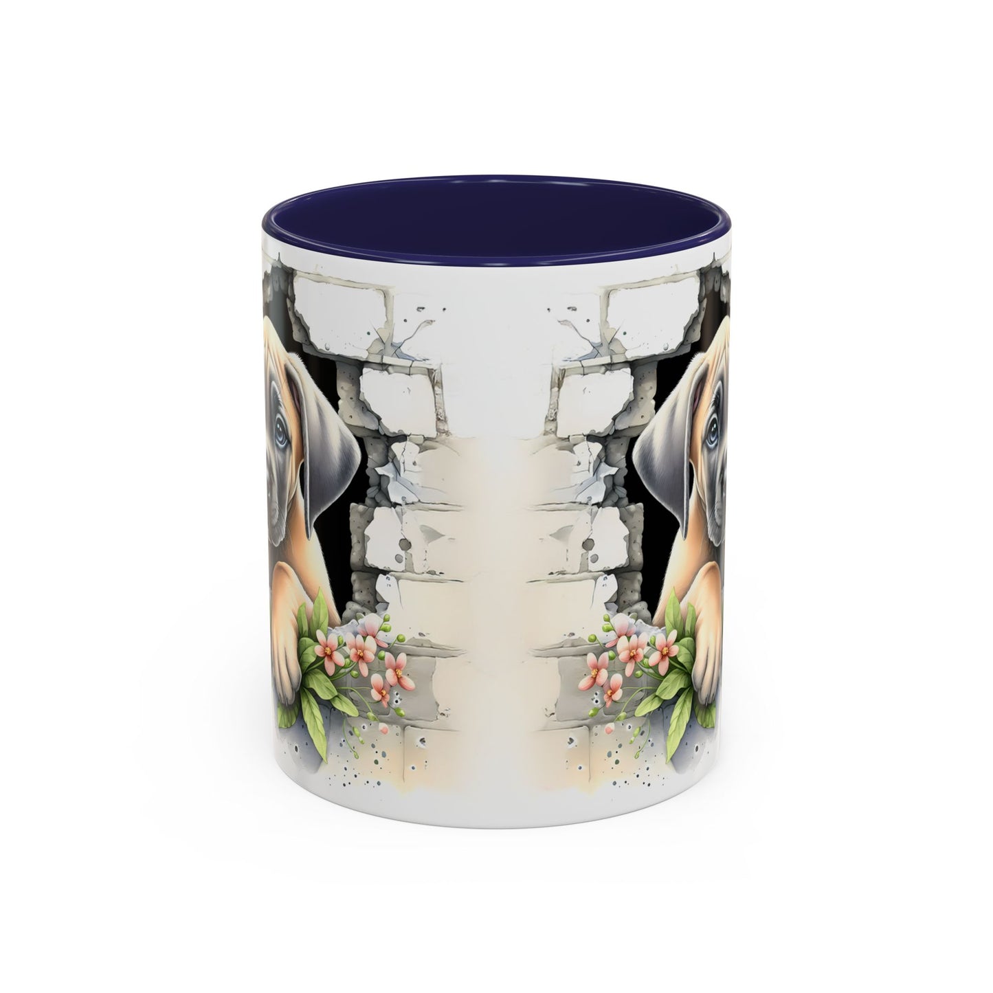🐾 Great Dane Puppy Accent Mug – Sweet Peek-Through Puppy Design ☕💛