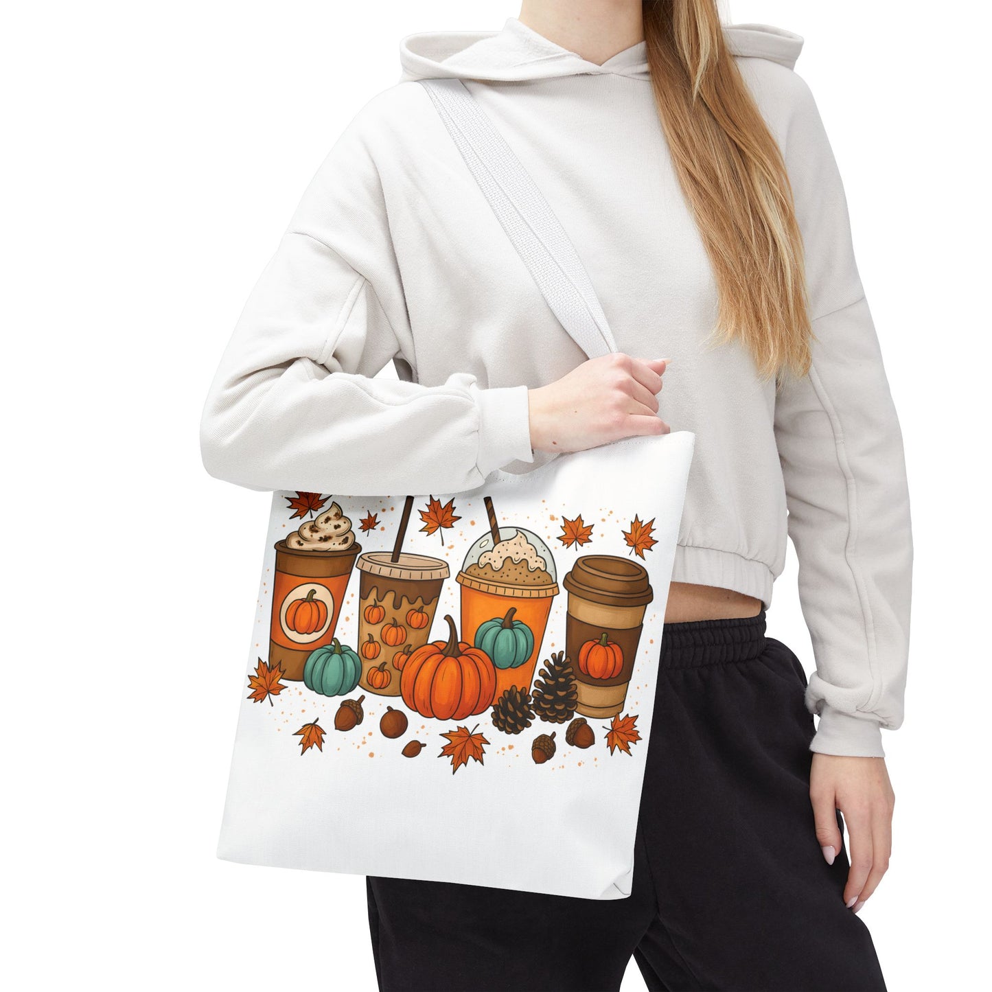 🎃 Pumpkin Spice Vibes Tote Bag – Sippin’ Cozy Fall in Style ☕🍂