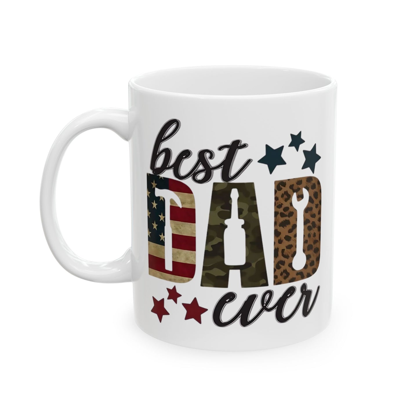 El mejor papá del mundo: taza de café con temática patriótica y camuflaje (325 ml y 430 ml)
