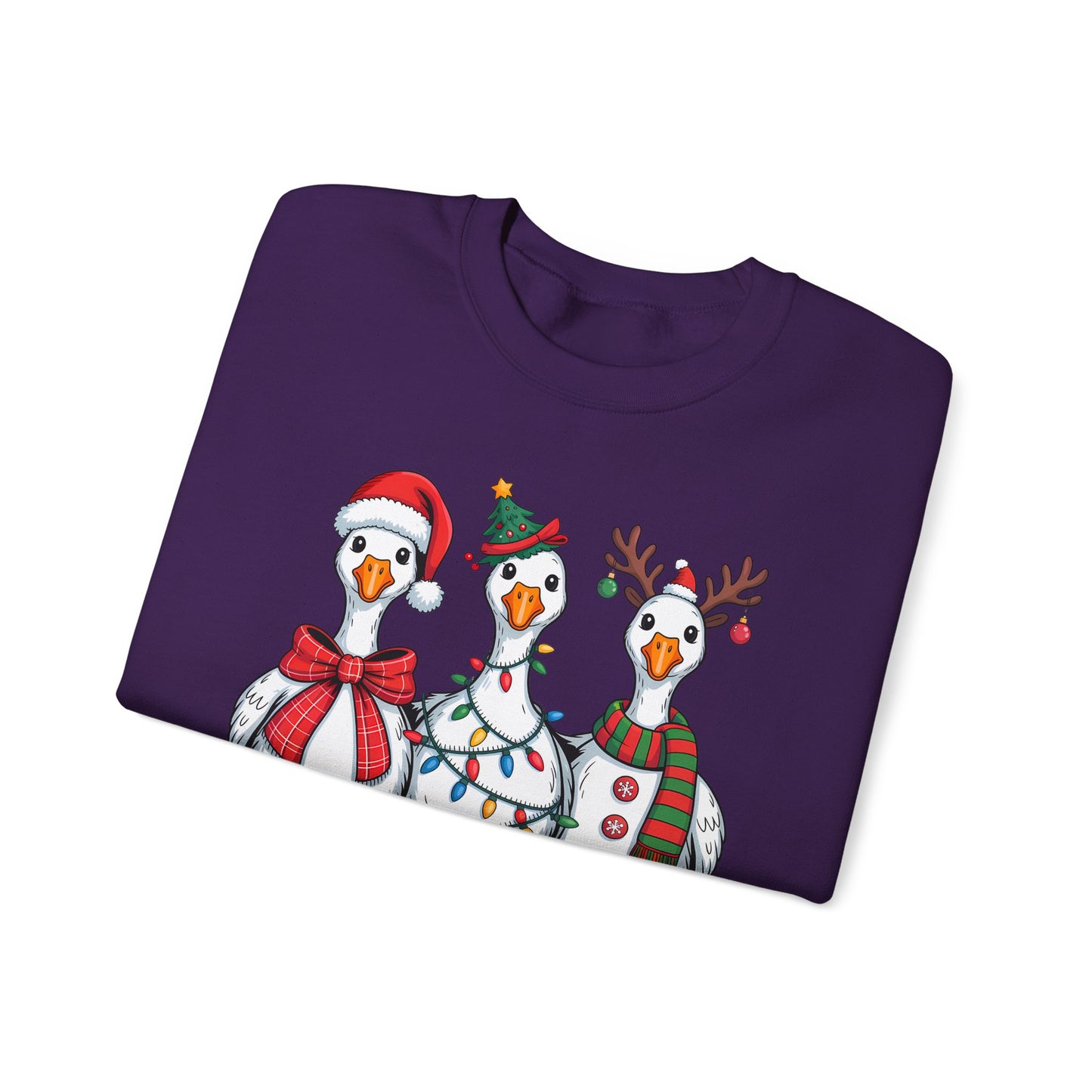🪿🎄 Festive Goose Trio Sweatshirt – Whimsical Holiday Cheer in Cozy Style