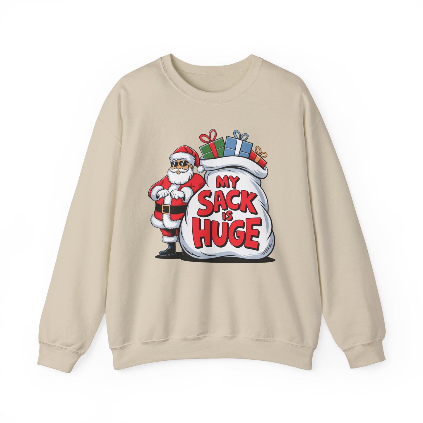🎅😂 My Sack Is Huge Sweatshirt – Funny Santa Christmas Pullover for Men