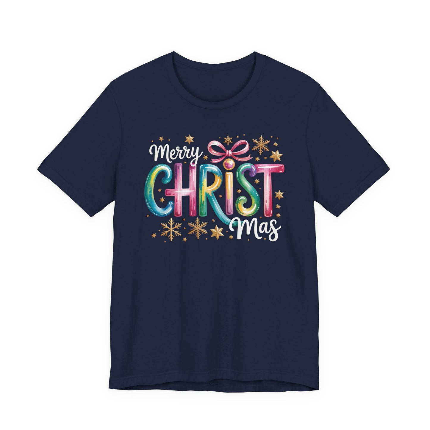 🎄✨ Merry Christmas Glow Lettering T-Shirt – Festive & Bright Holiday Style 🎁🌟