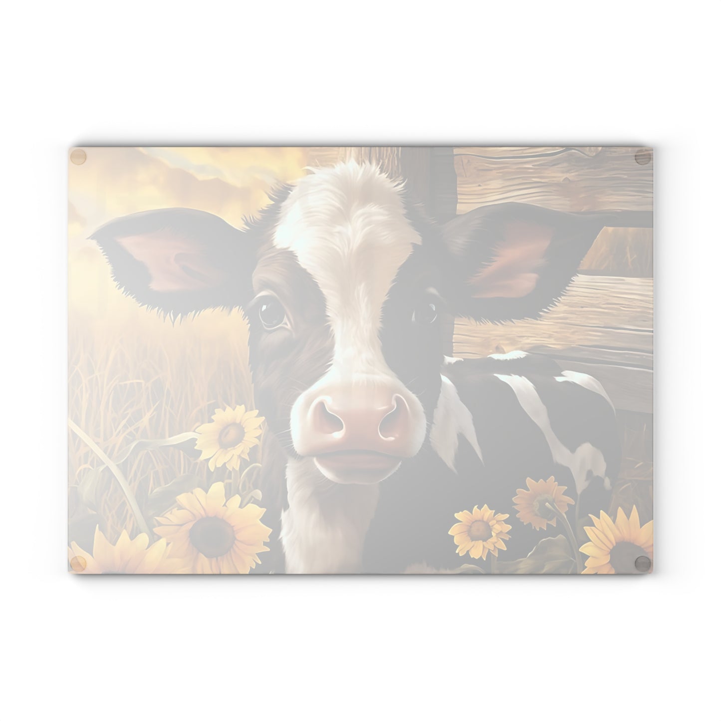 🐮🌻 Sunflower Calf Cutting Board – Rustic Farmhouse Beauty for Your Kitchen 🌾☀️