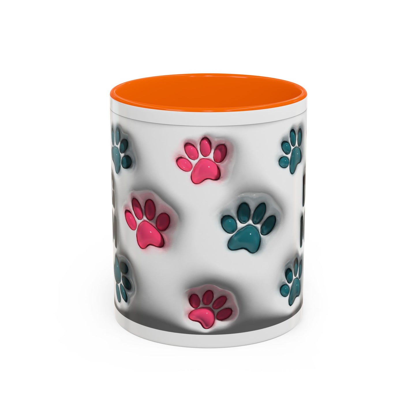Dog Mom Accent Mug – Colorful Paw Print Cup for Proud Pet Parents