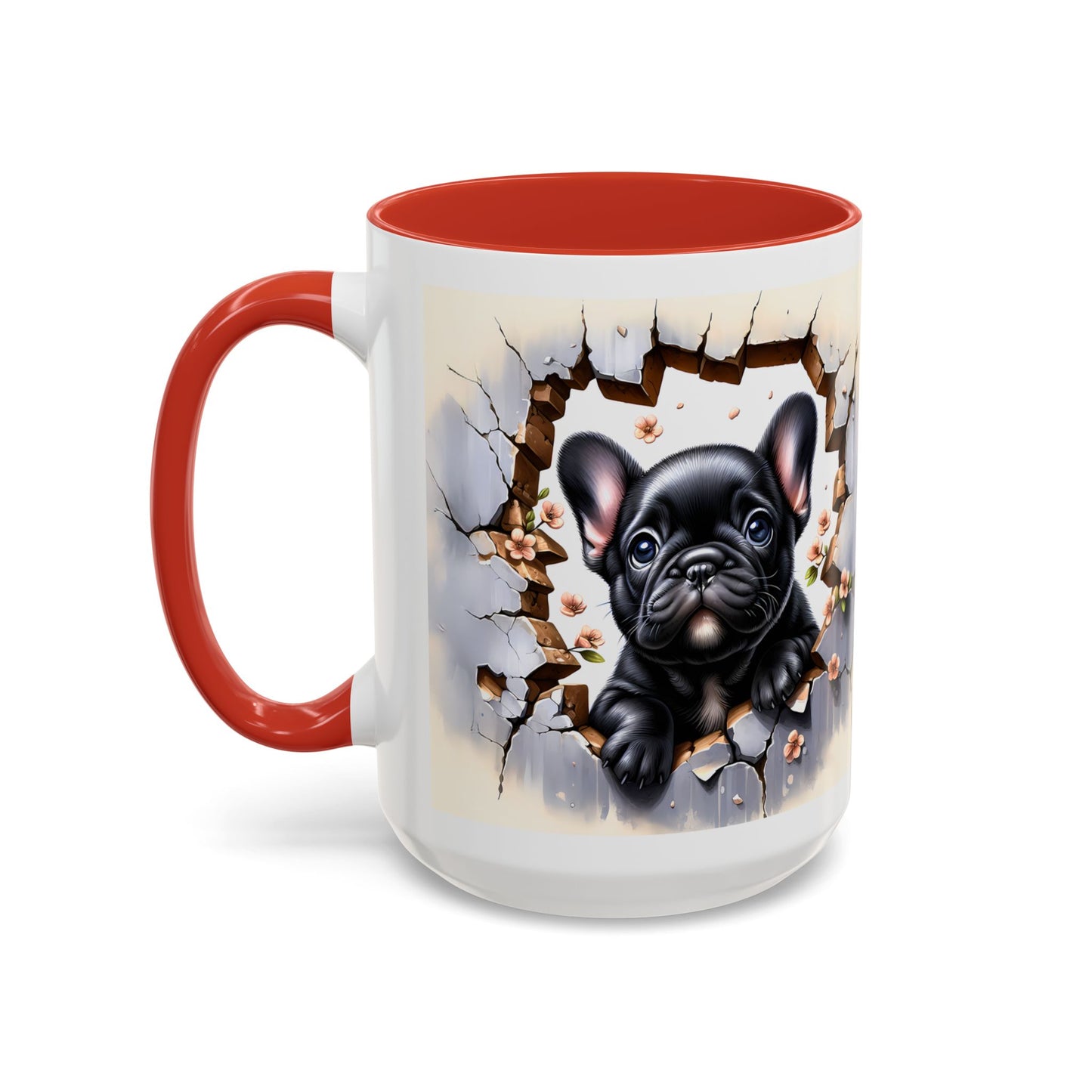 🐾☕ Black French Bulldog Puppy Accent Mug – Cute Breakthrough Pup Design ✨